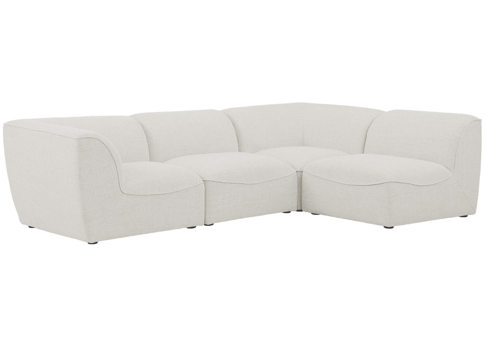 Miramar Cream Durable Linen Textured Modular Sectional