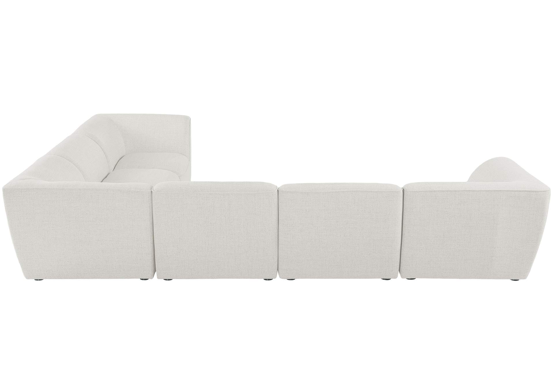 Miramar Cream Durable Linen Textured Modular Sectional