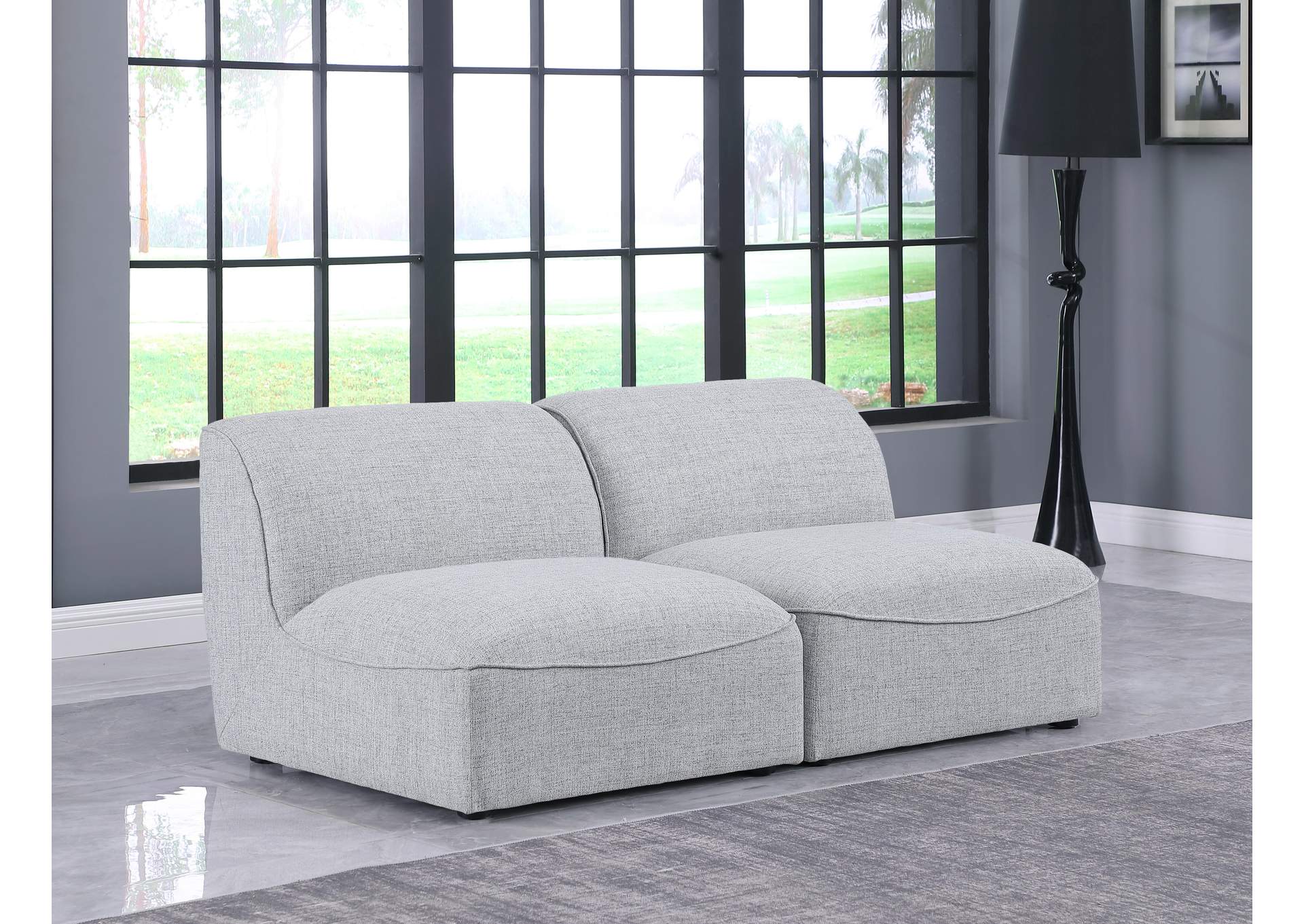 Miramar Grey Durable Linen Textured Modular Sofa