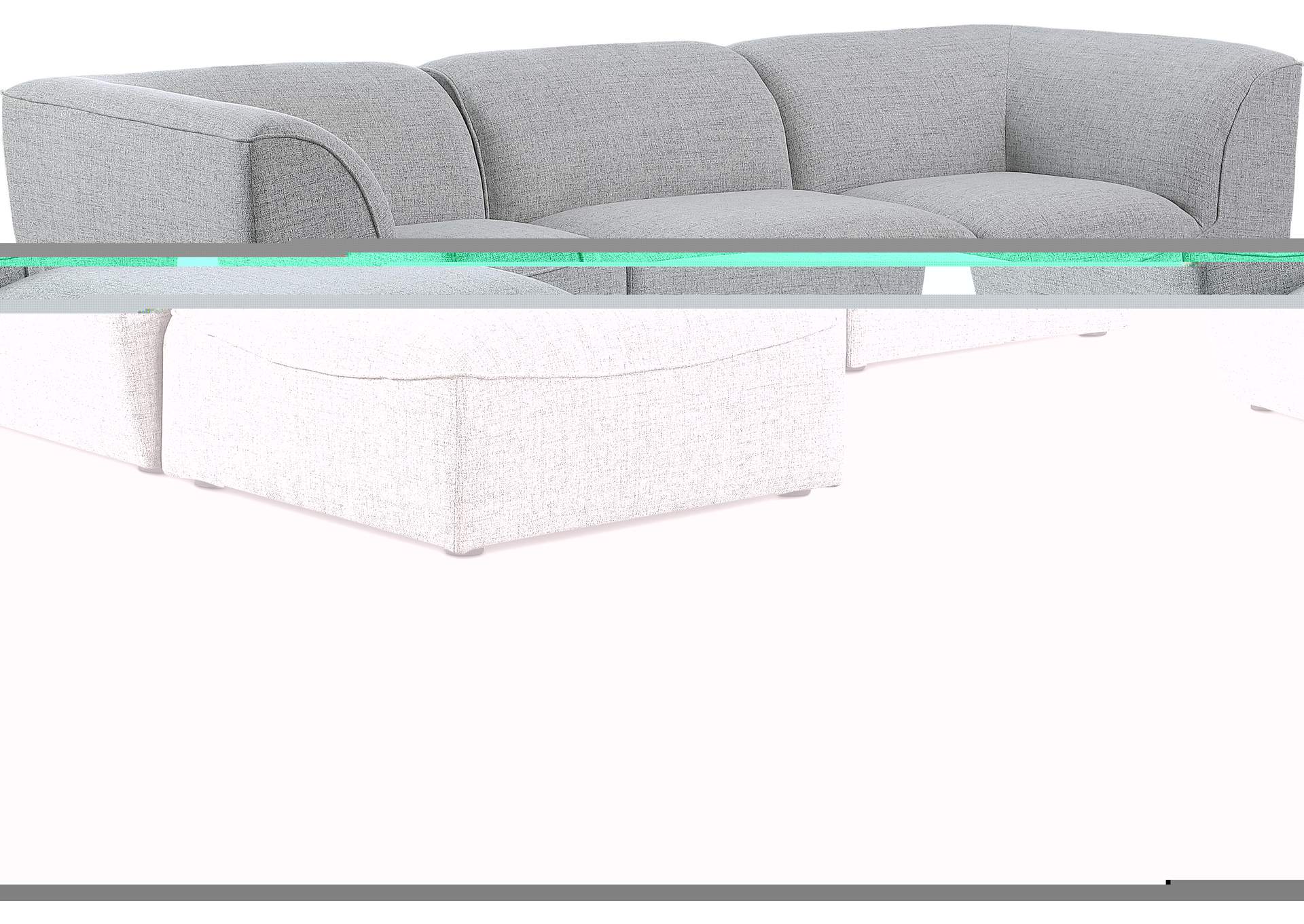 Miramar Grey Durable Linen Textured Modular Sectional