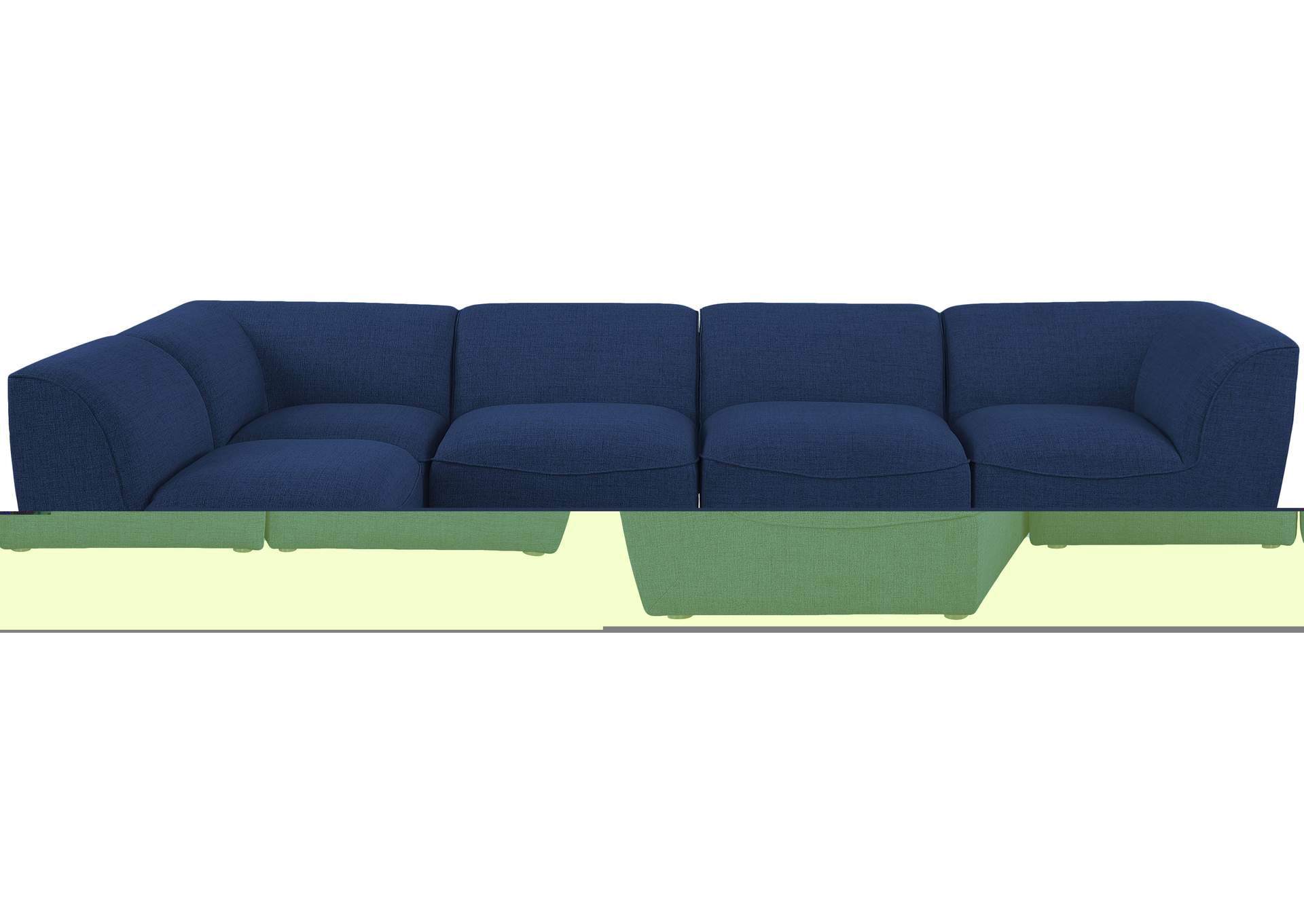 Miramar Navy Durable Linen Textured Modular Sectional