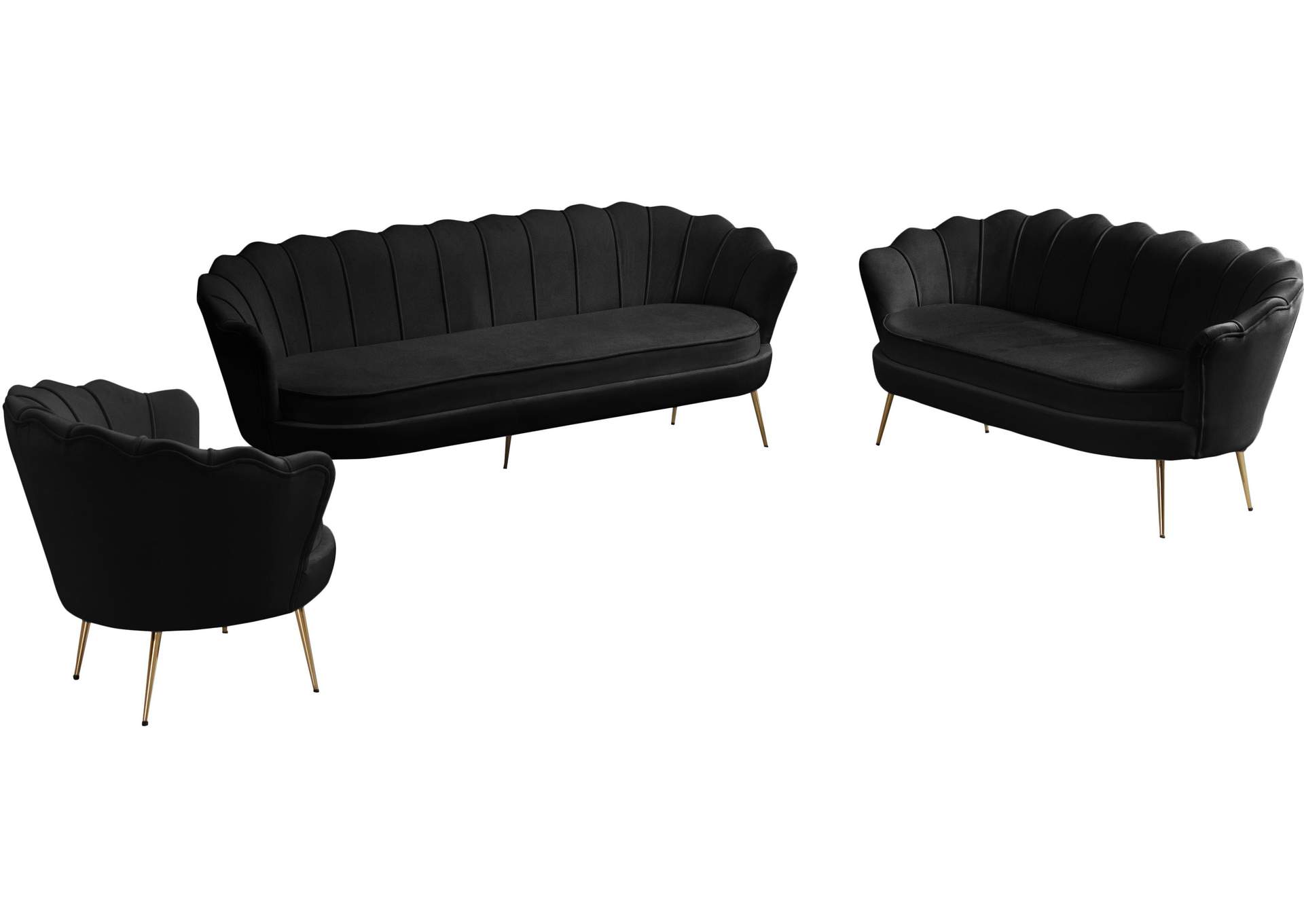 Gardenia Black Velvet Chair