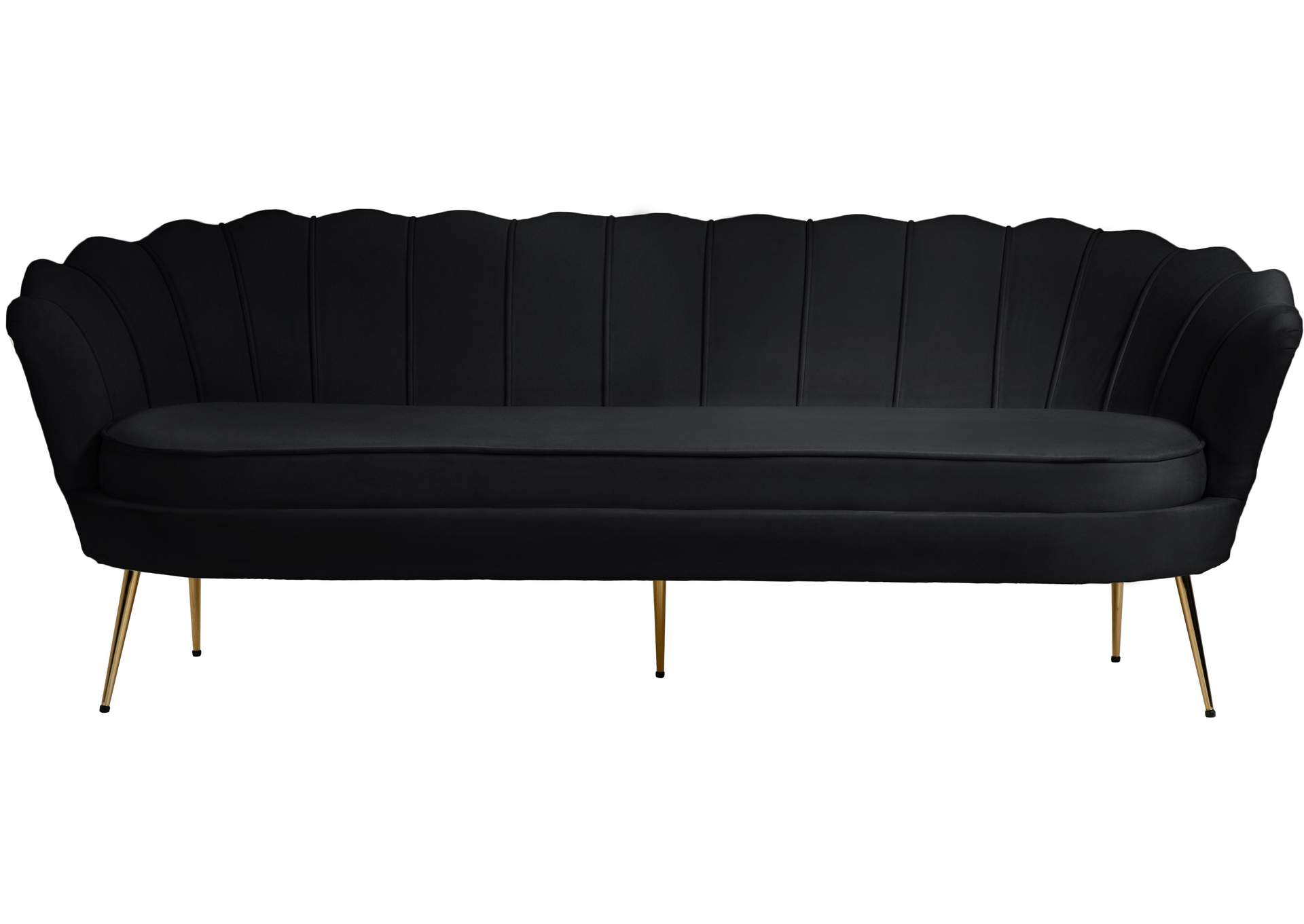 Gardenia Black Velvet Sofa