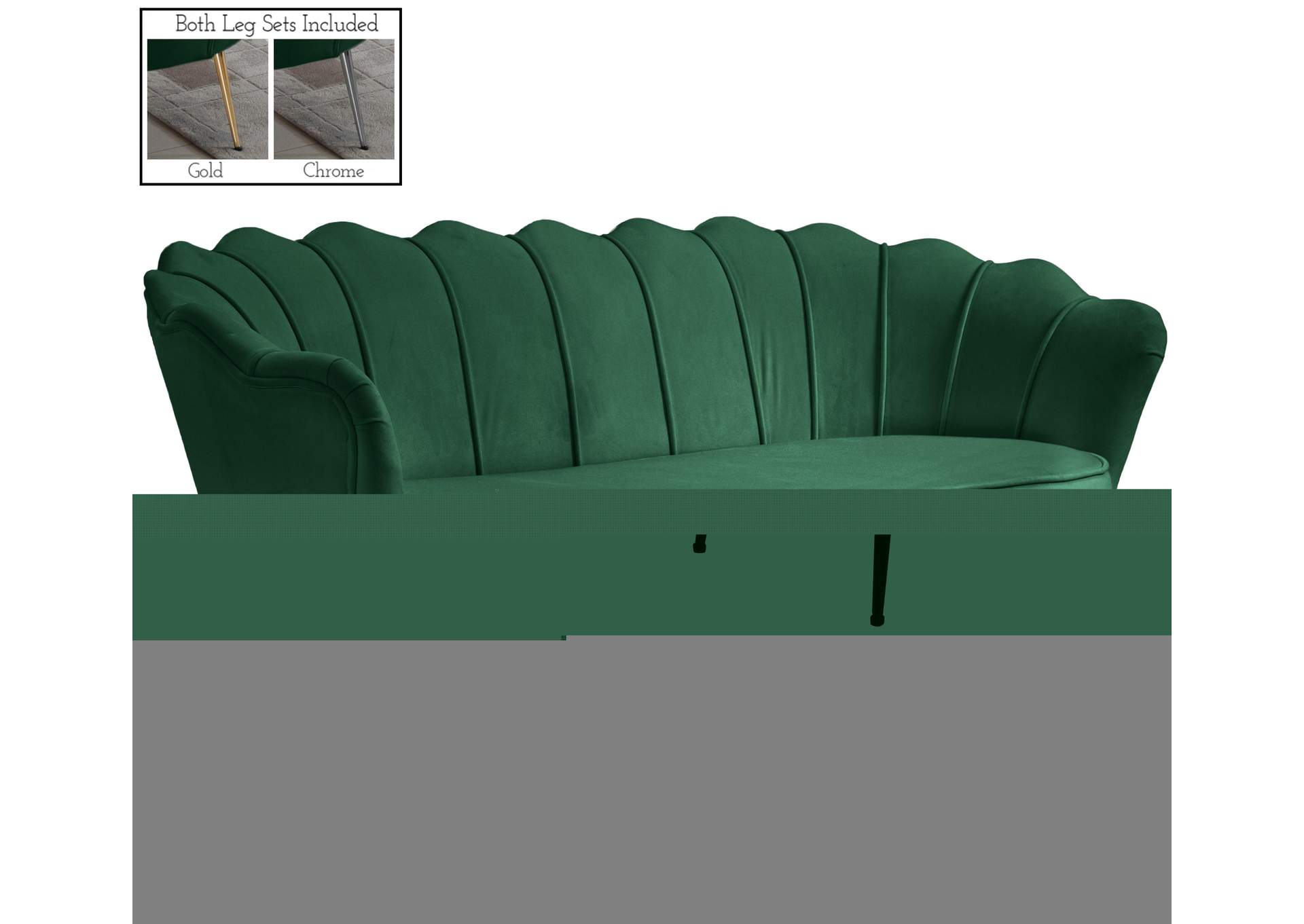 Gardenia Green Velvet Loveseat