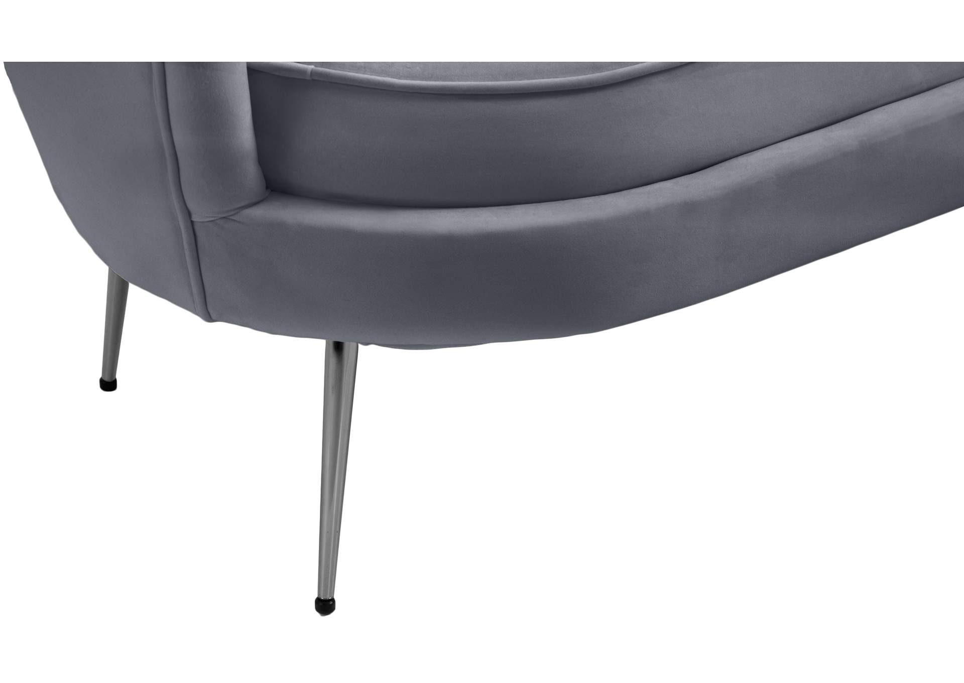 Gardenia Grey Velvet Loveseat