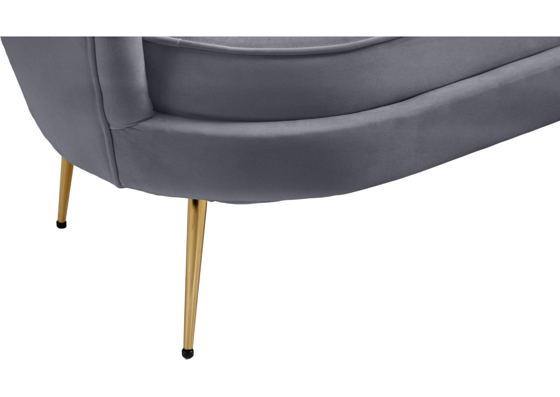 Gardenia Grey Velvet Sofa