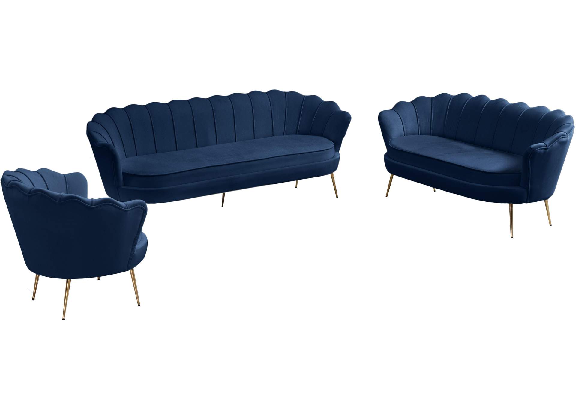 Gardenia Navy Velvet Chair