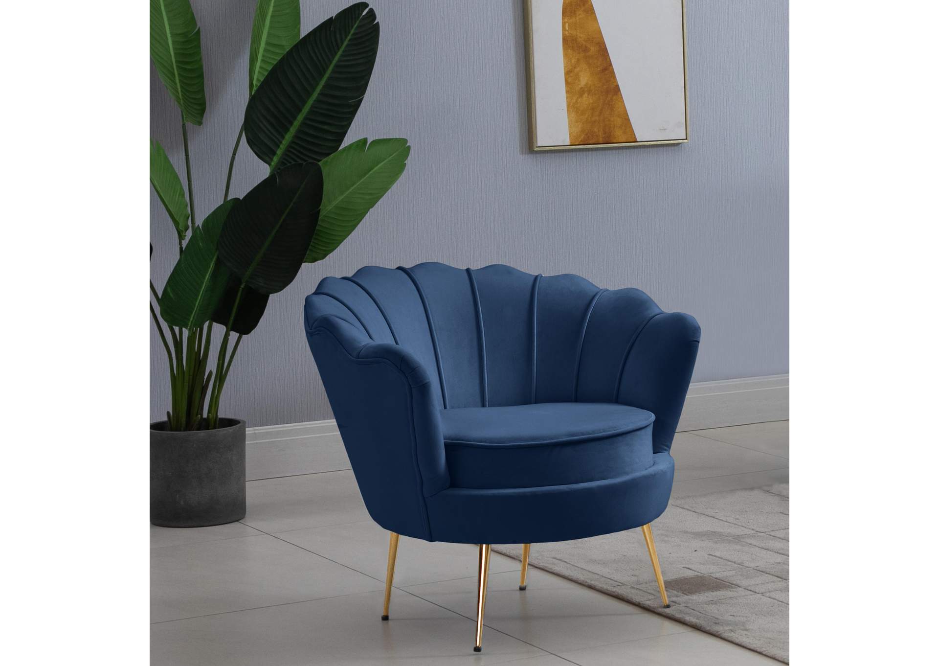Gardenia Navy Velvet Chair