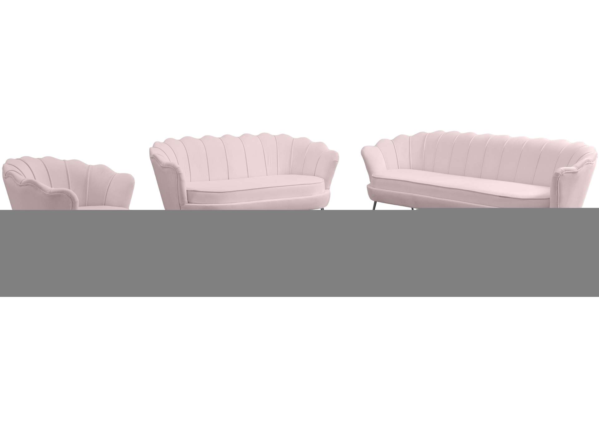 Gardenia Pink Velvet Sofa