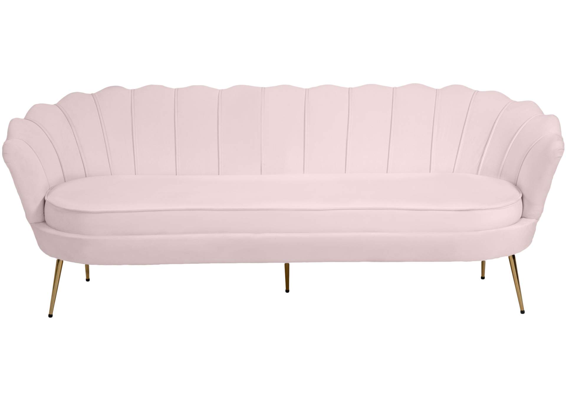 Gardenia Pink Velvet Sofa
