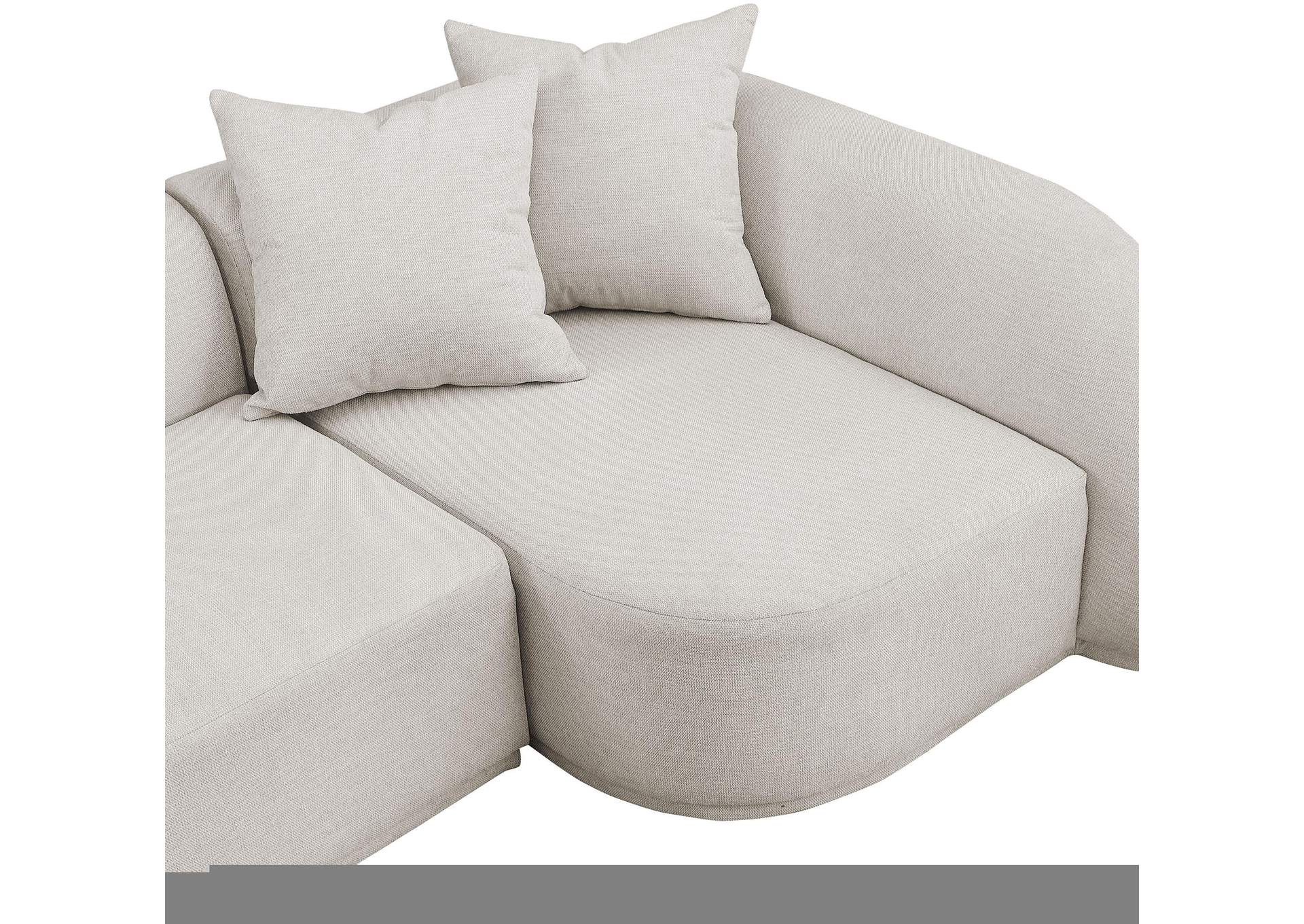 Rita Beige Polyester Fabric 3 Piece Sectional (3 Boxes)
