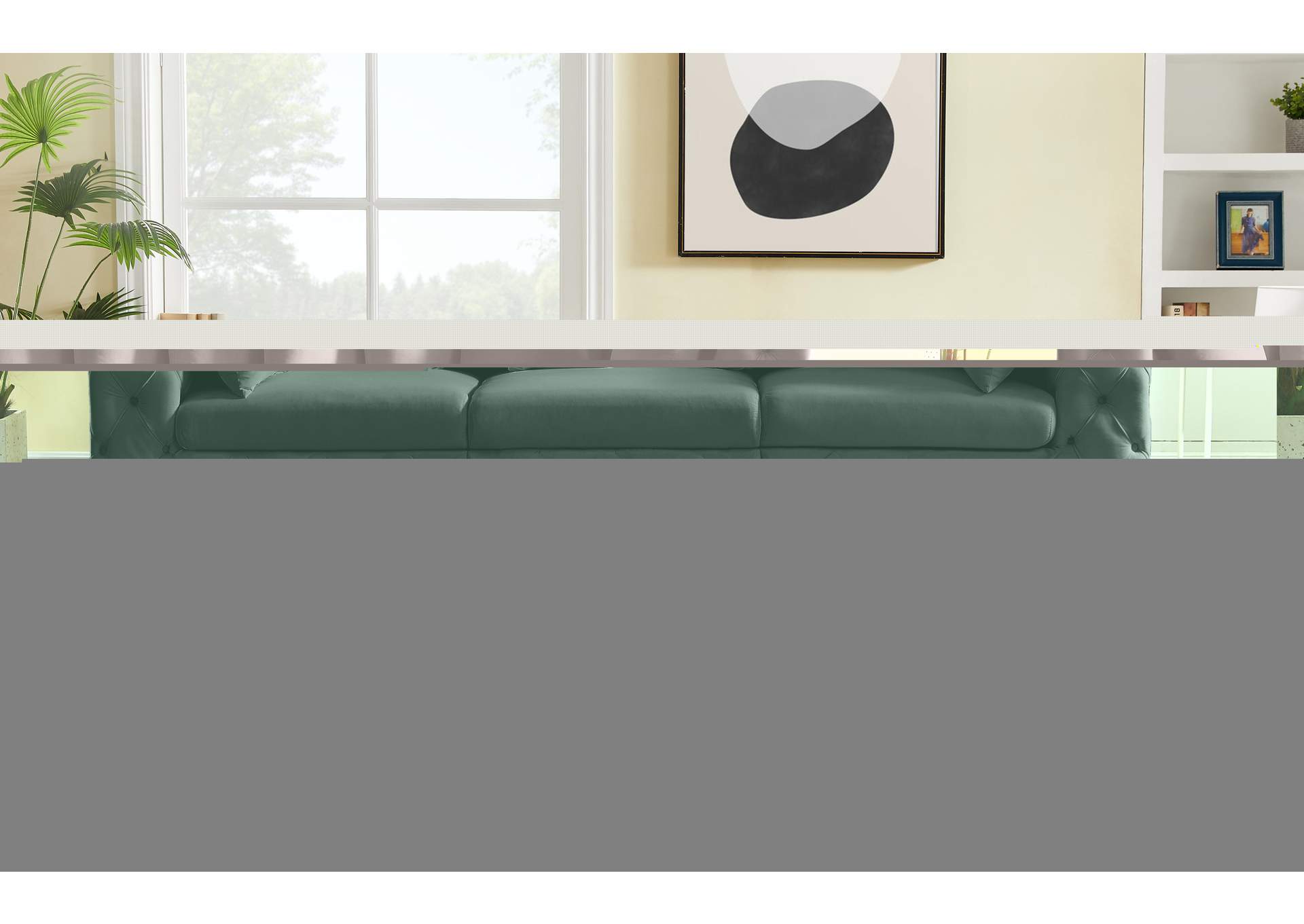 Tremblay Black Velvet Modular Sofa