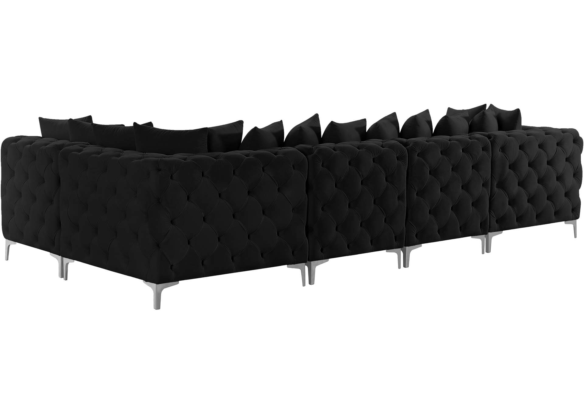Tremblay Black Velvet Modular Sectional