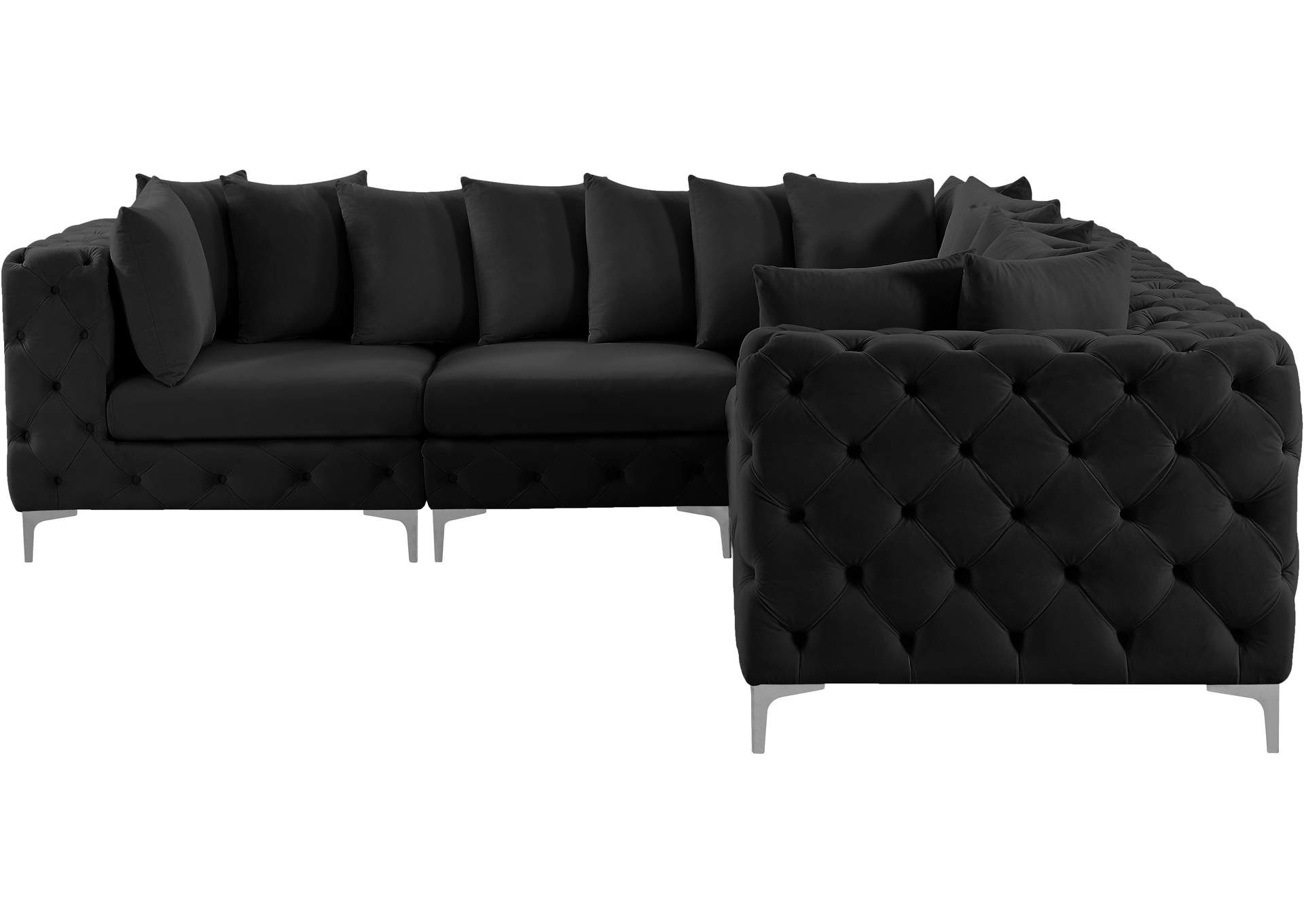 Tremblay Black Velvet Modular Sectional