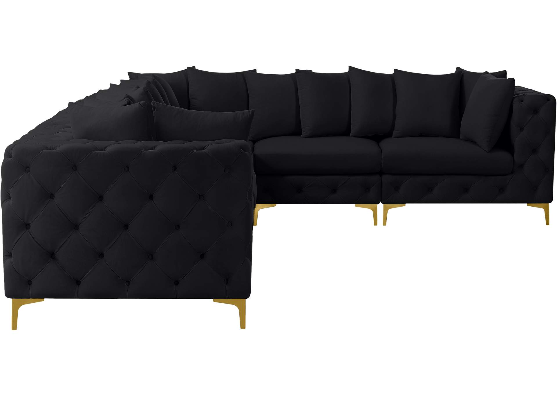 Tremblay Black Velvet Modular Sectional