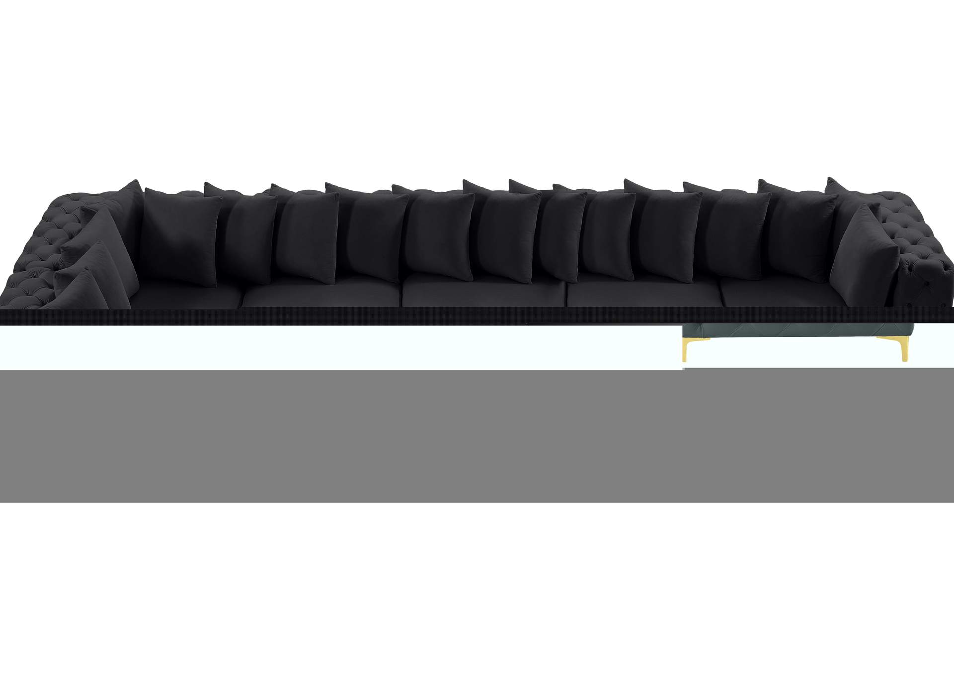 Tremblay Black Velvet Modular Sectional