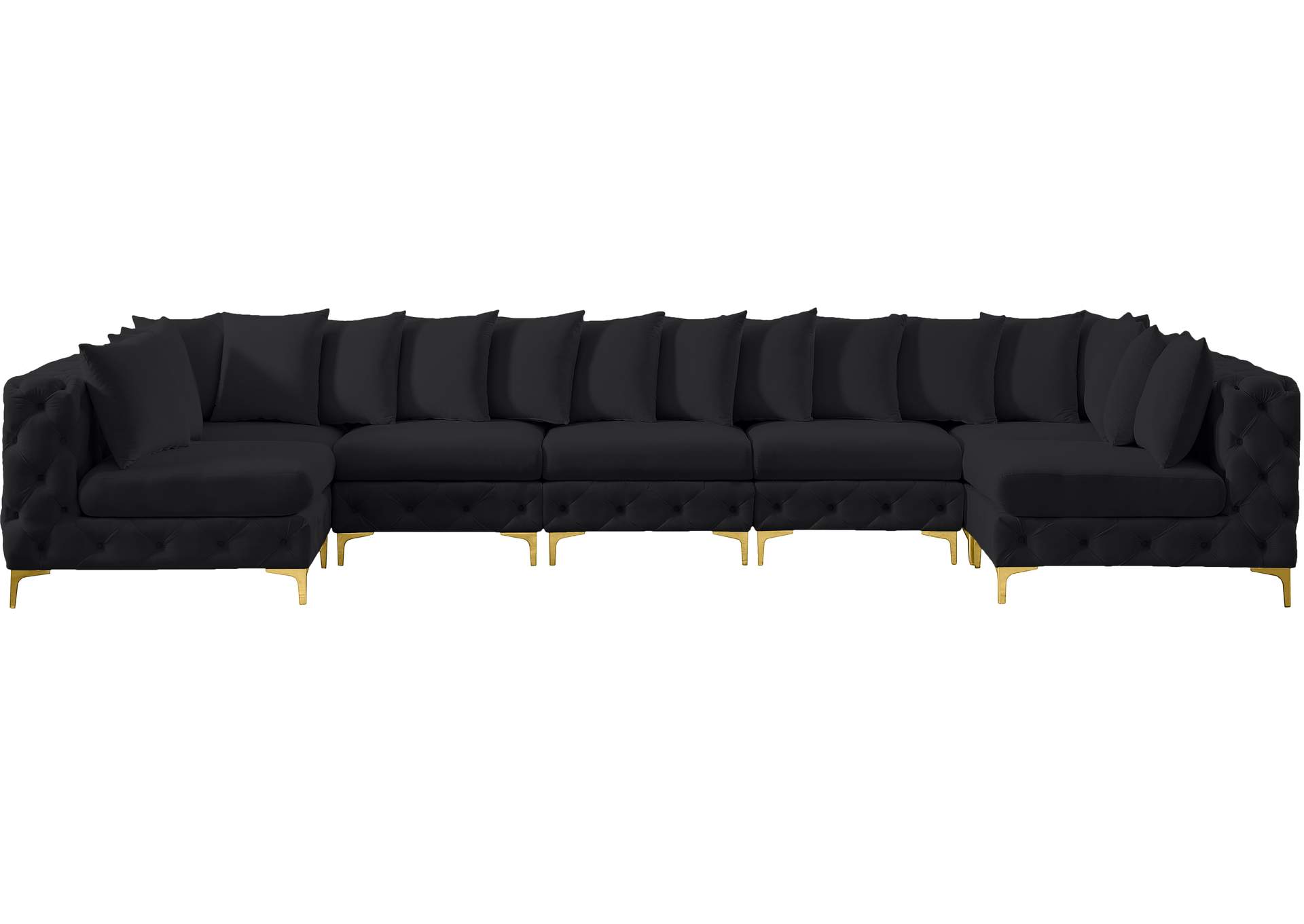 Tremblay Black Velvet Modular Sectional