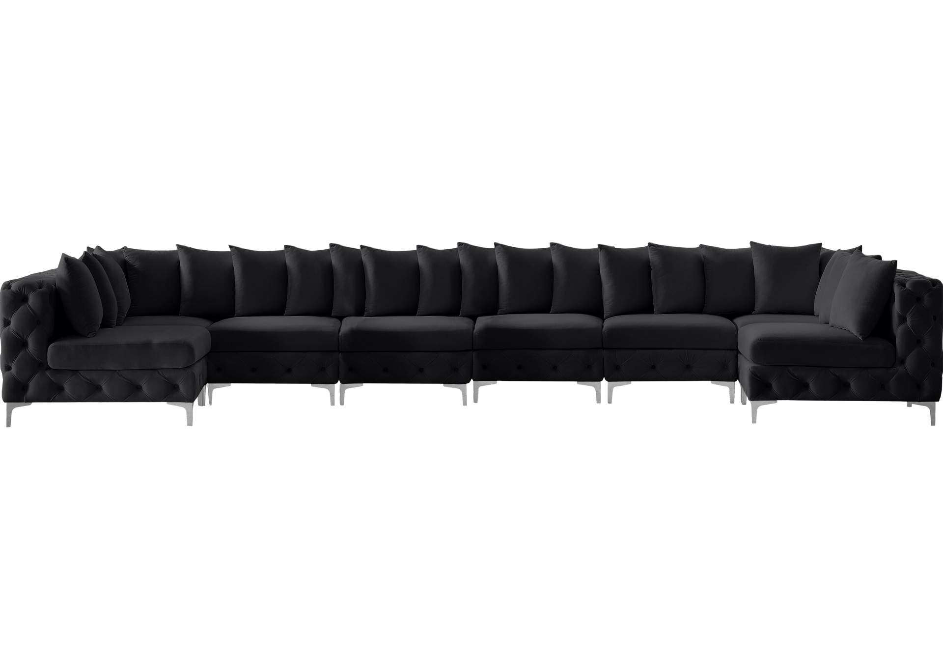 Tremblay Black Velvet Modular Sectional