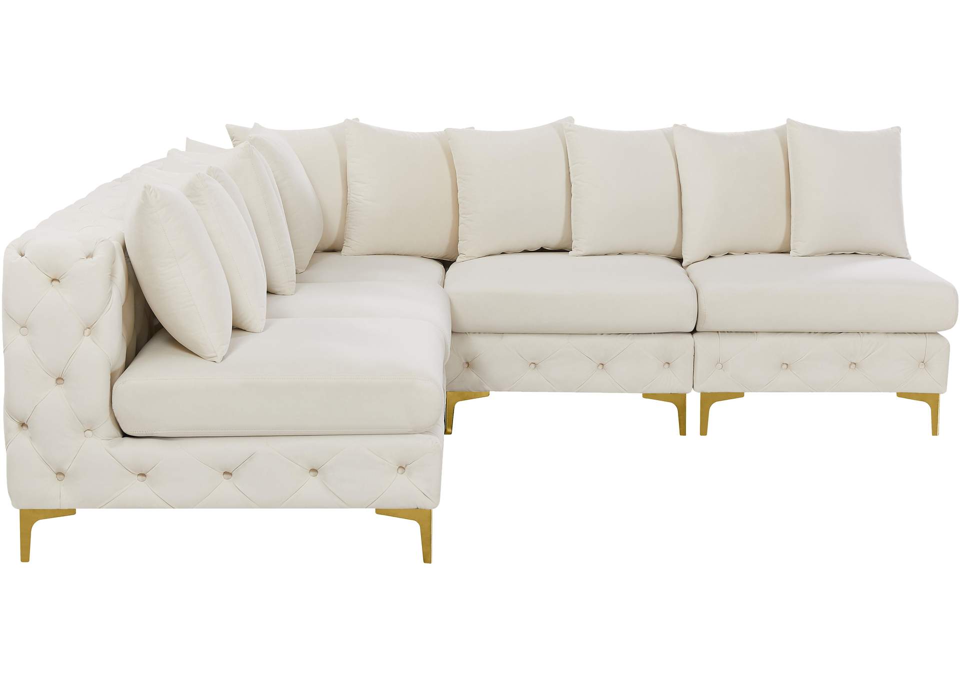 Tremblay Cream Velvet Modular Sectional