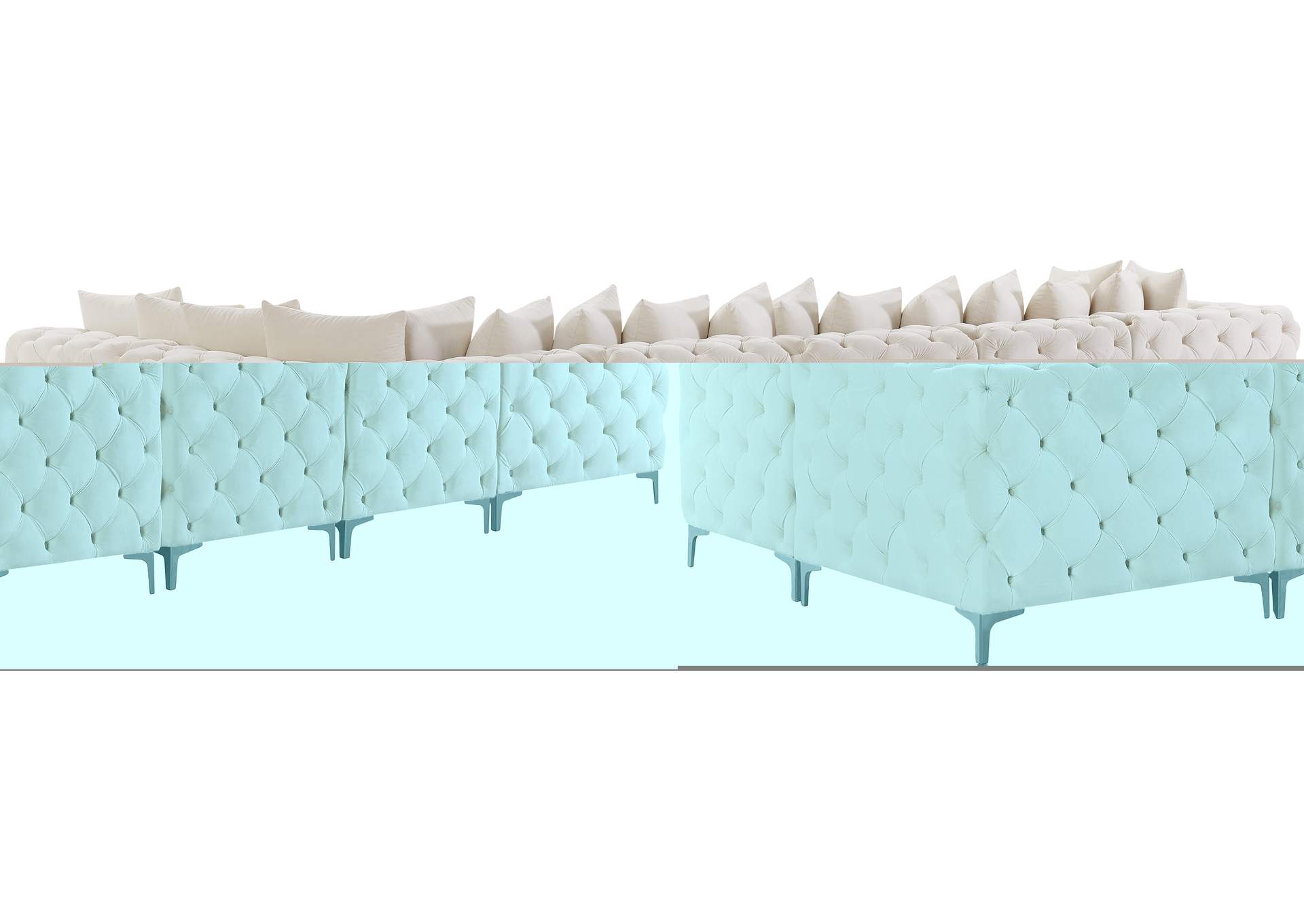 Tremblay Cream Velvet Modular Sectional