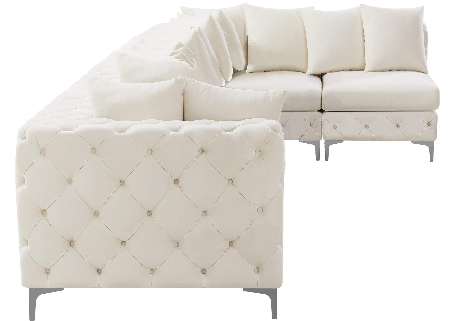 Tremblay Cream Velvet Modular Sectional