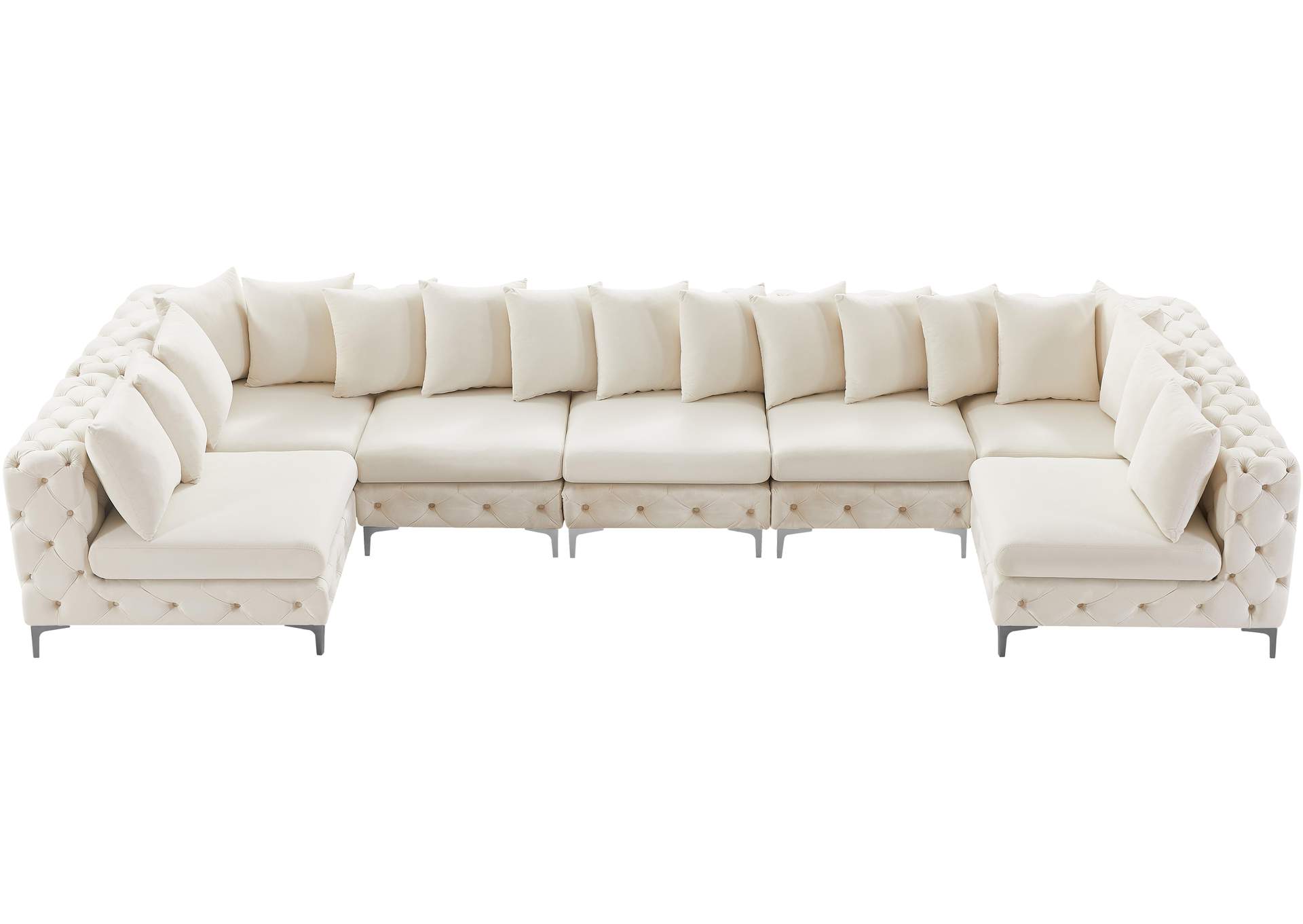 Tremblay Cream Velvet Modular Sectional