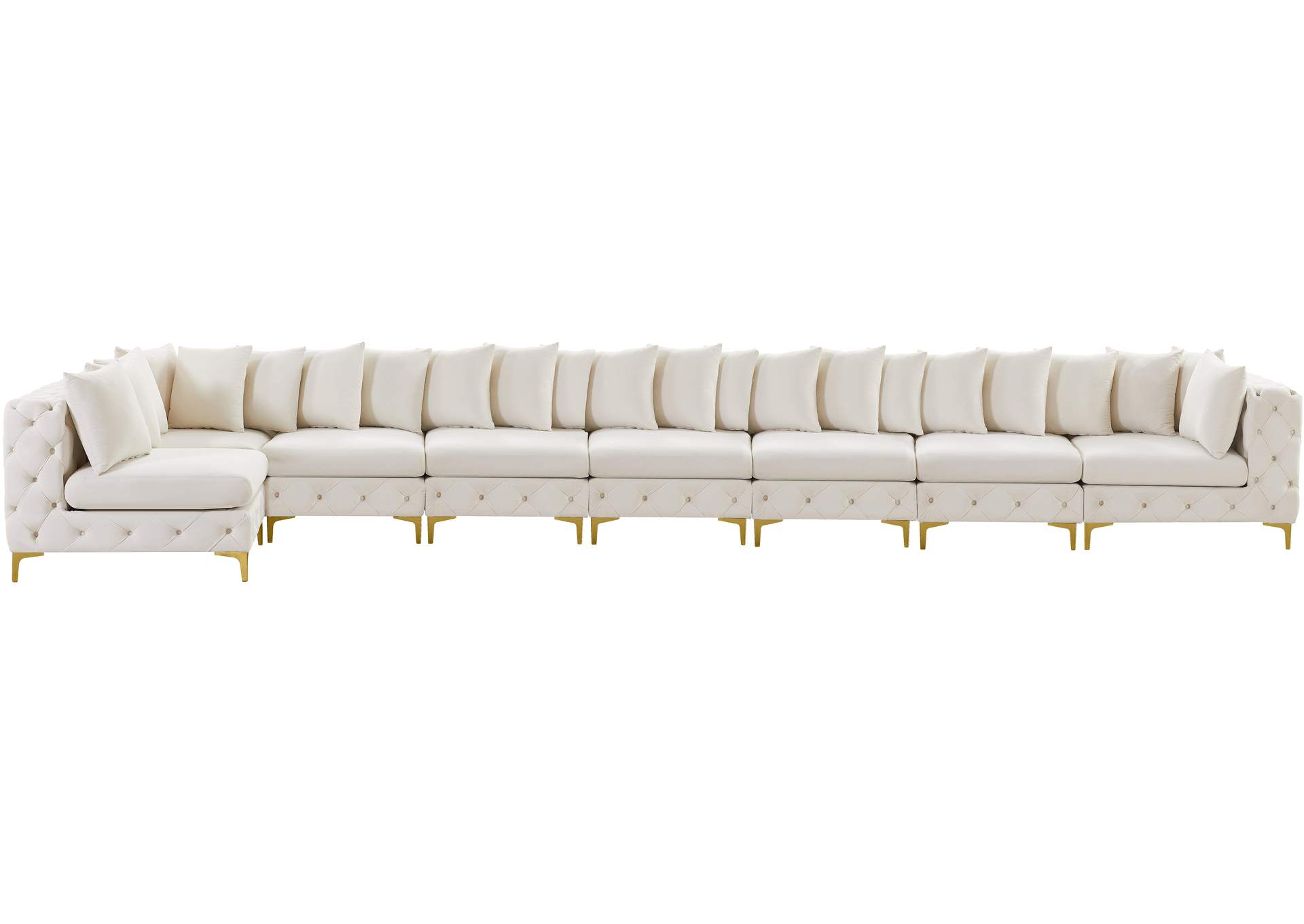 Tremblay Cream Velvet Modular Sectional