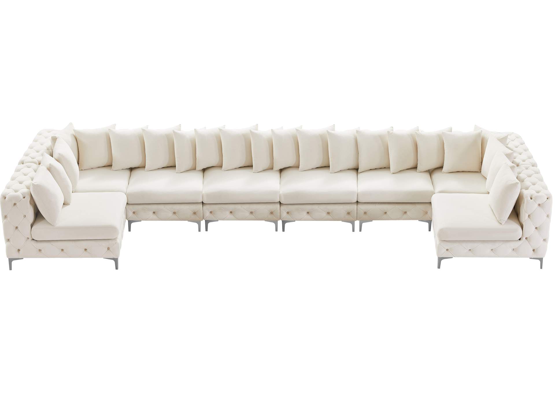Tremblay Cream Velvet Modular Sectional