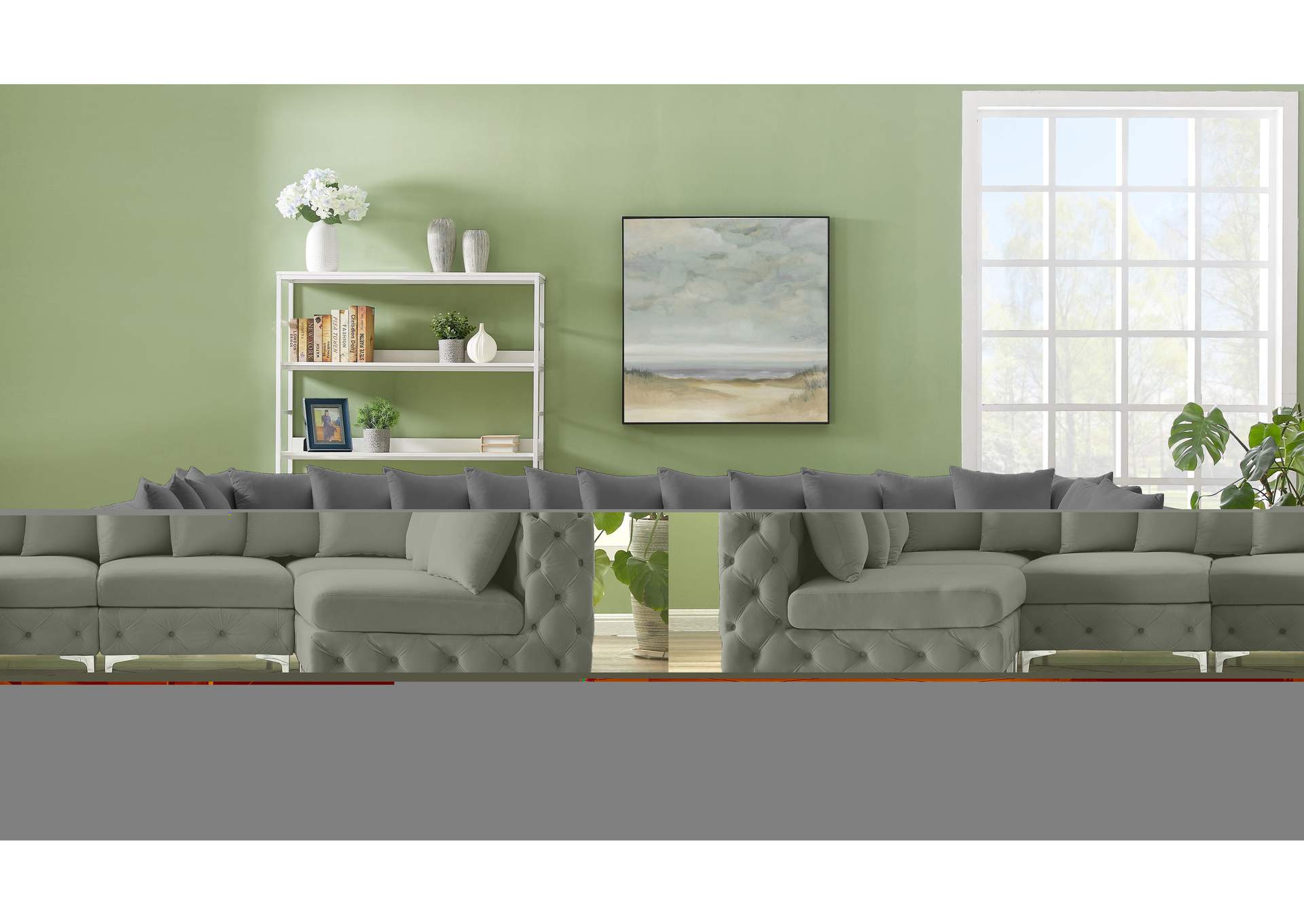 Tremblay Grey Velvet Modular Sectional
