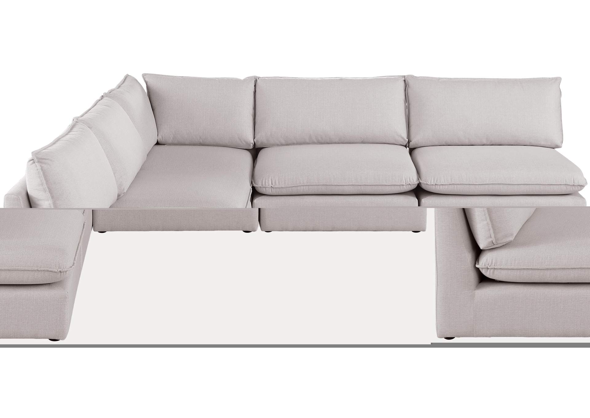 Mackenzie Beige Durable Linen Textured Modular Sectional