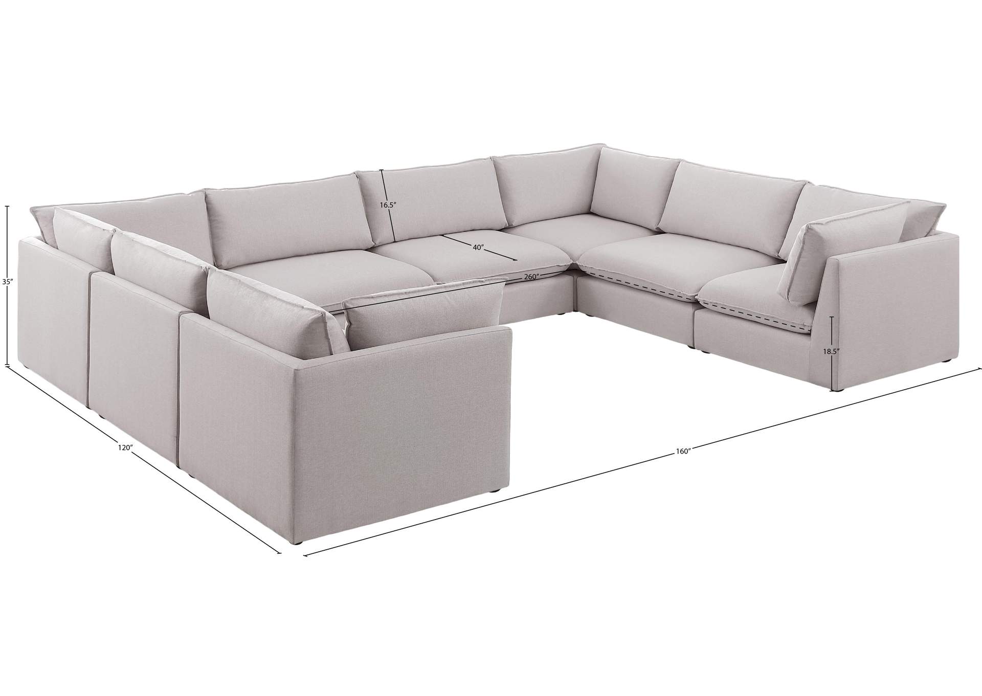Mackenzie Beige Durable Linen Textured Modular Sectional