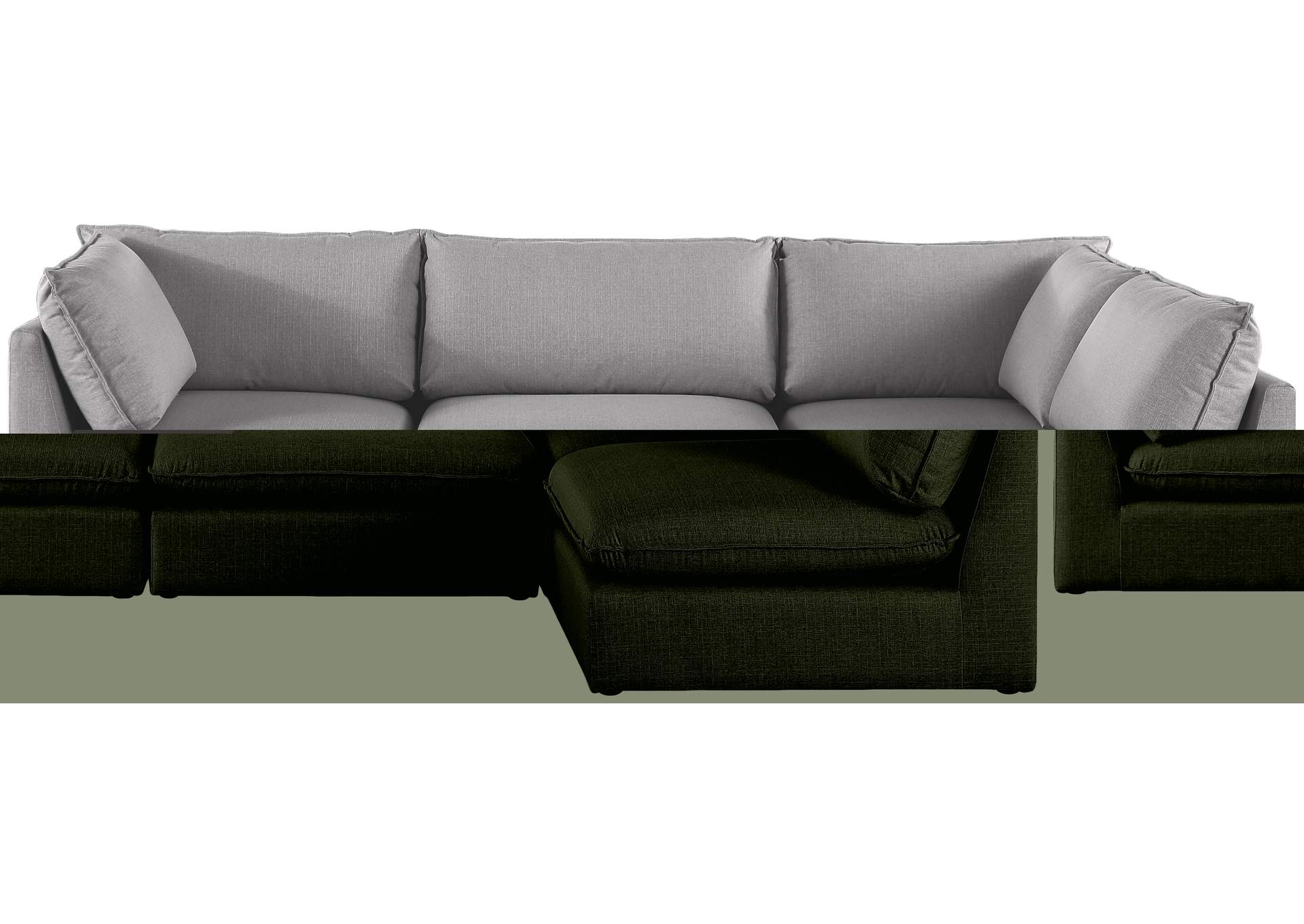 Mackenzie Grey Durable Linen Textured Modular Sectional