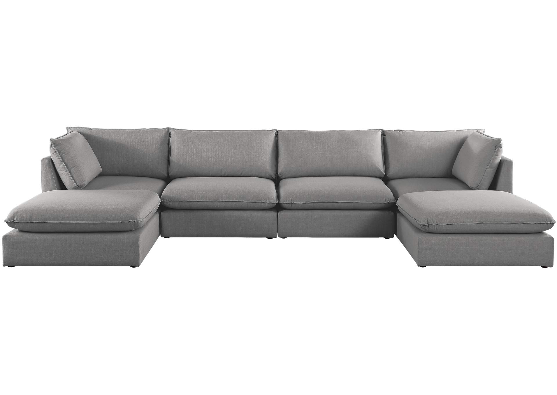 Mackenzie Grey Durable Linen Textured Modular Sectional