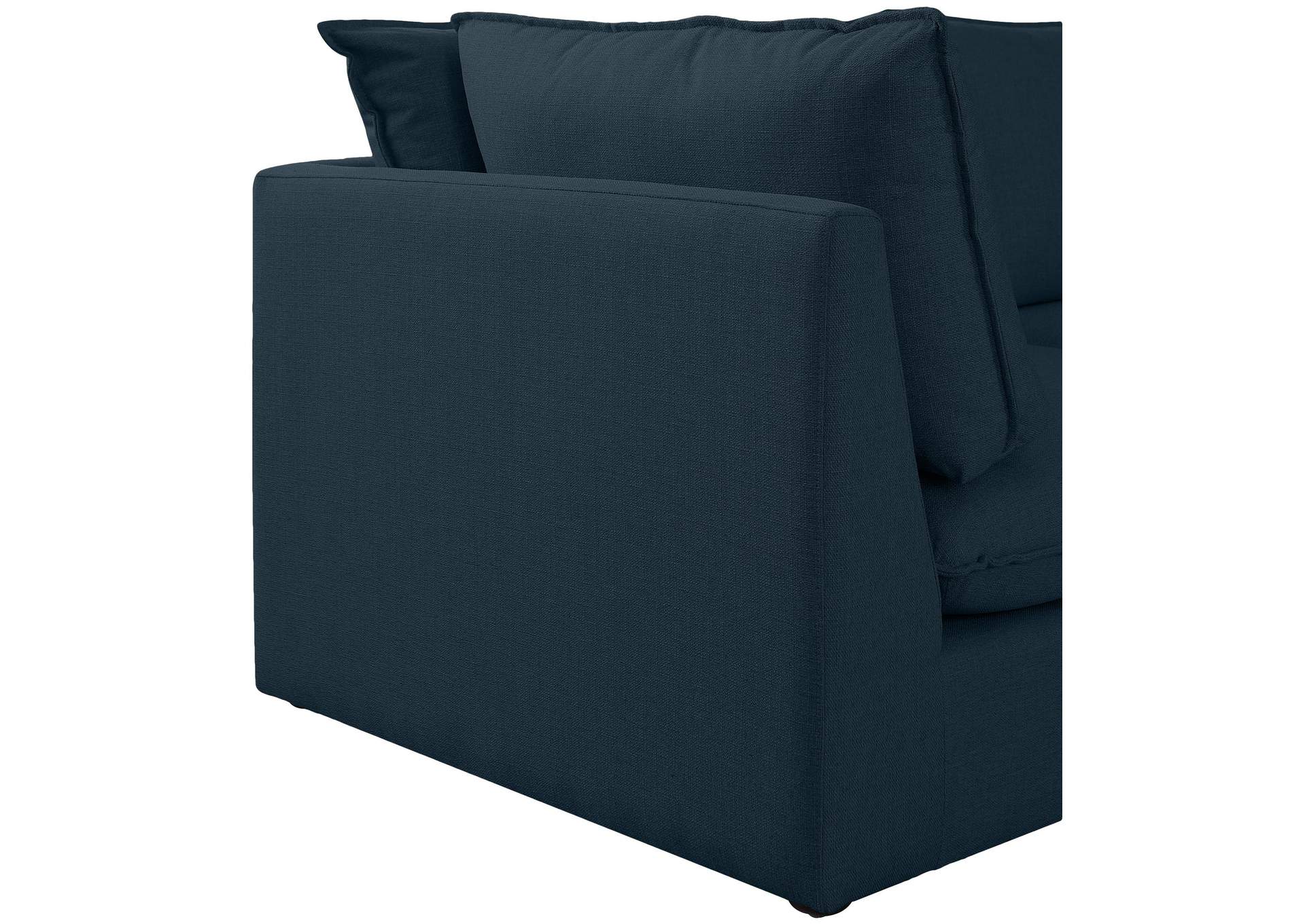 Mackenzie Navy Durable Linen Textured Modular Sofa
