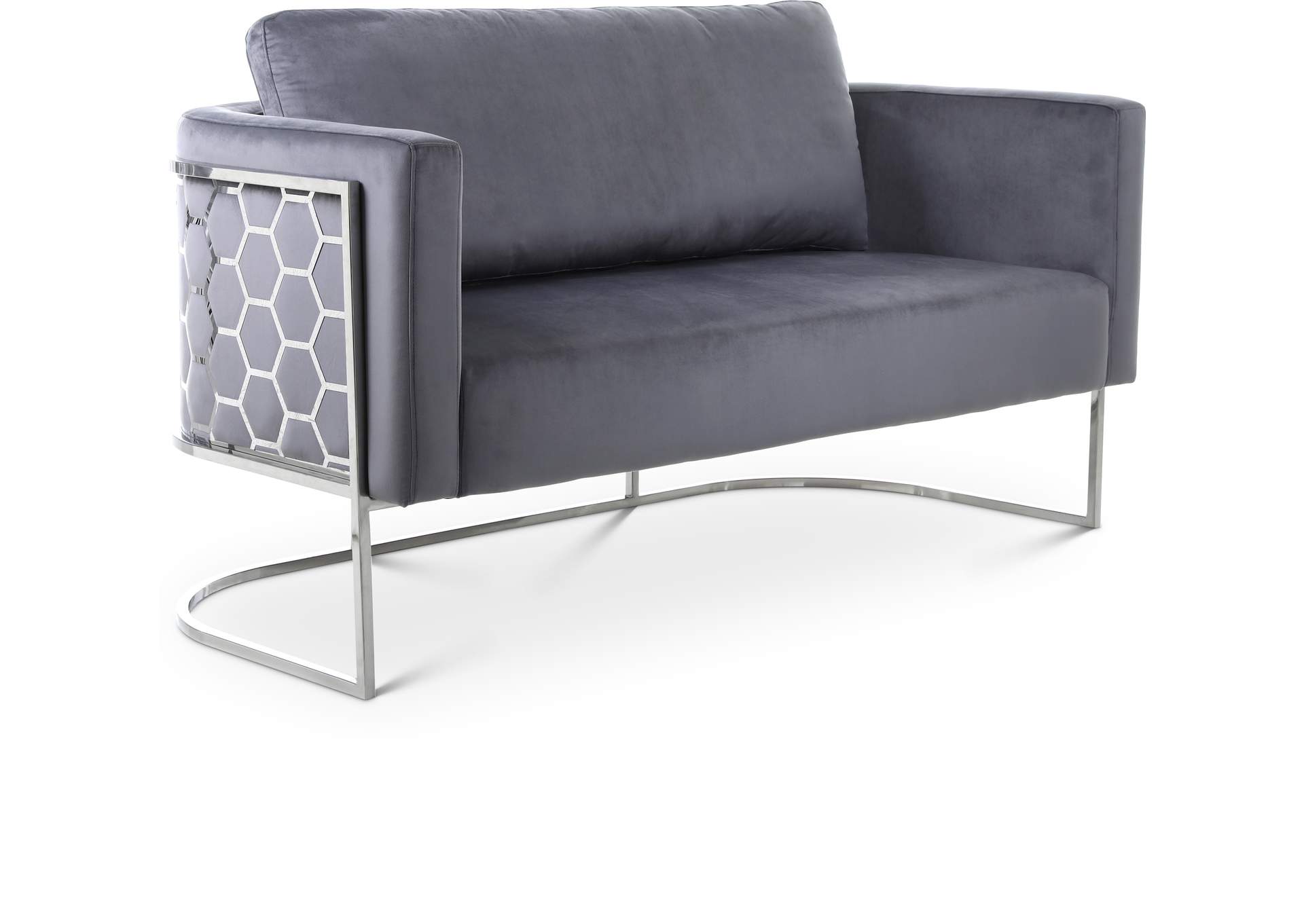 Casa Grey Velvet Loveseat