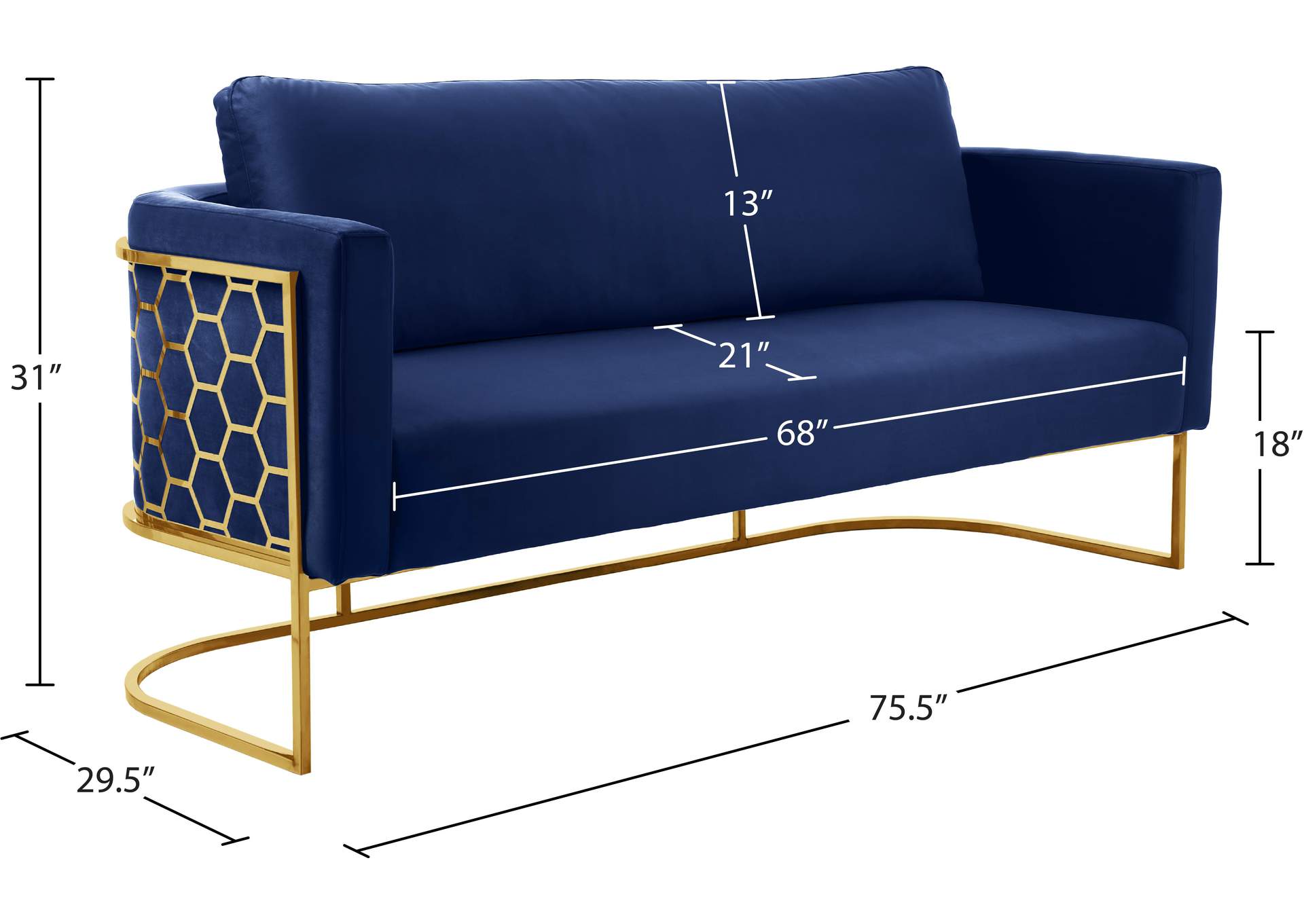 Casa Navy Velvet Sofa