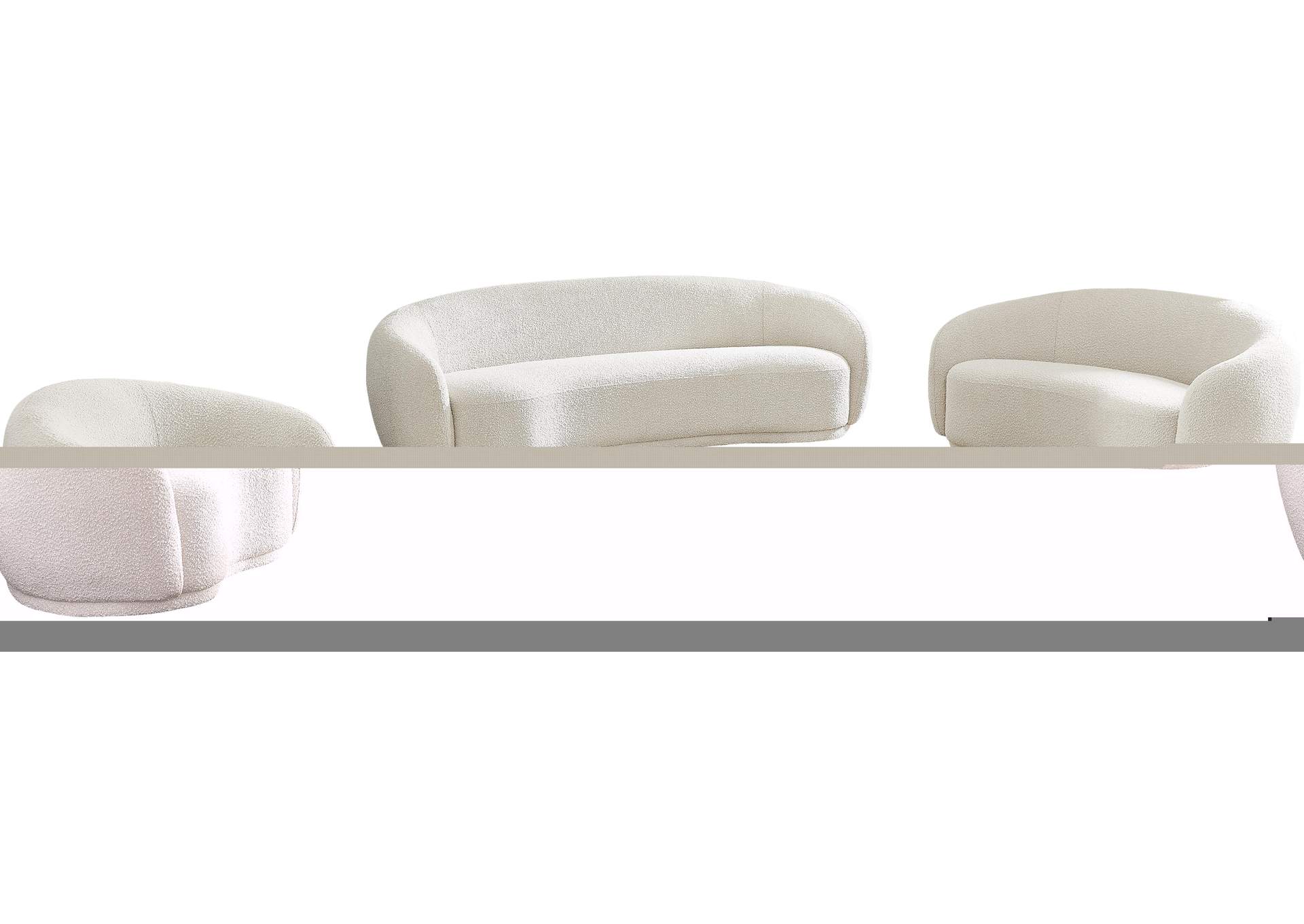 Hyde Cream Boucle Fabric Loveseat