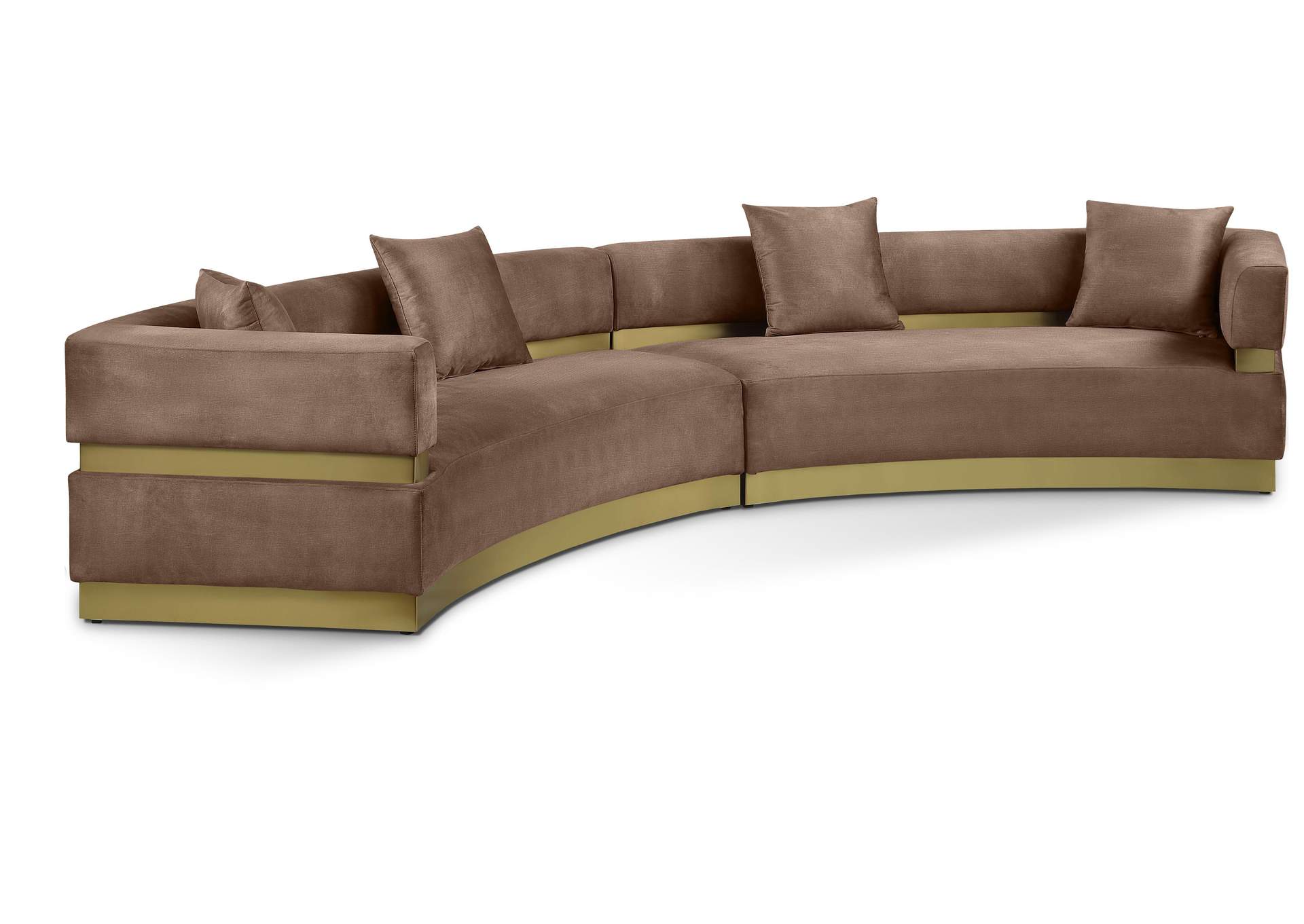 Belsa Brown Velvet 2 Piece Sectional