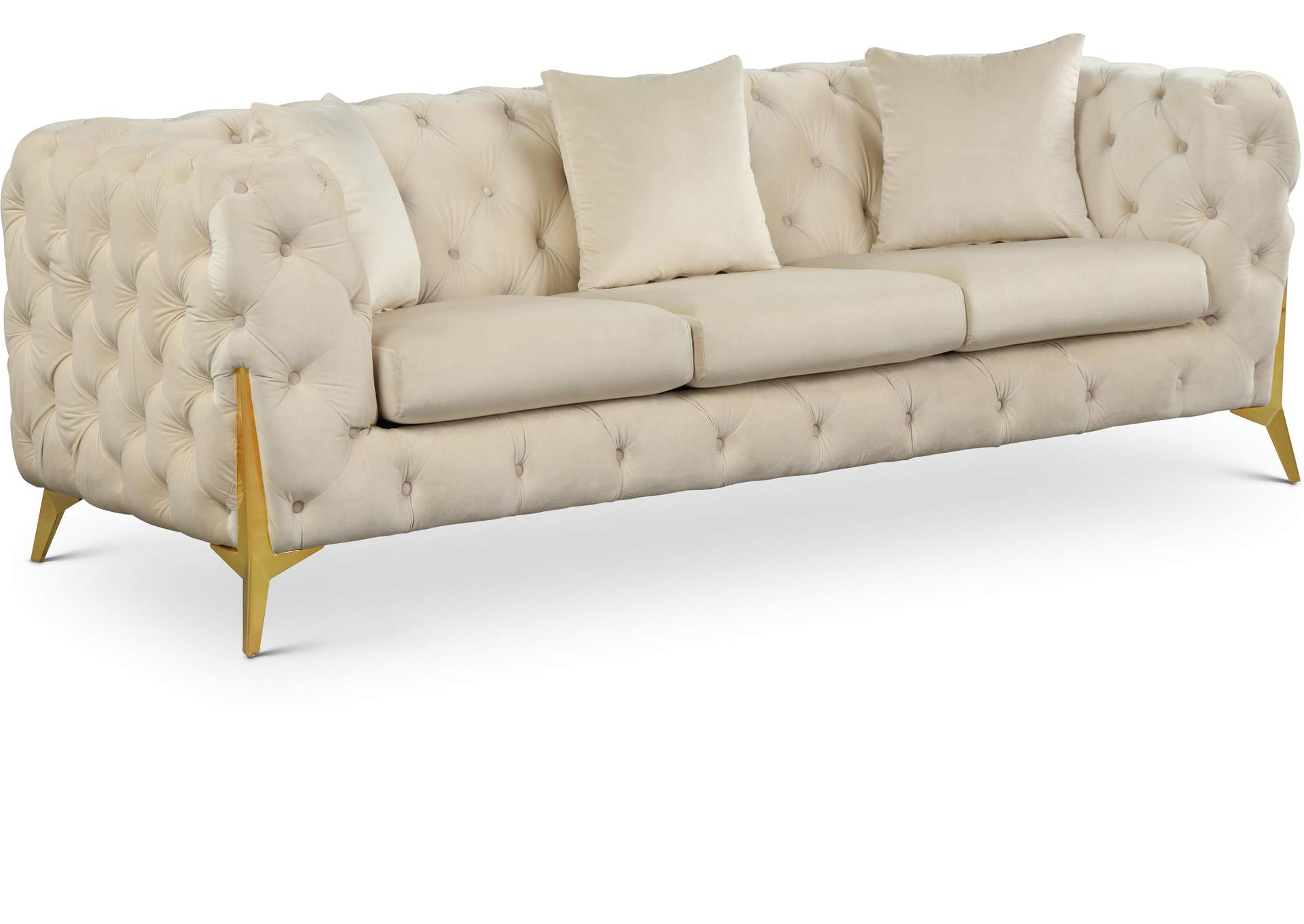 Kingdom Cream Velvet Sofa image 1