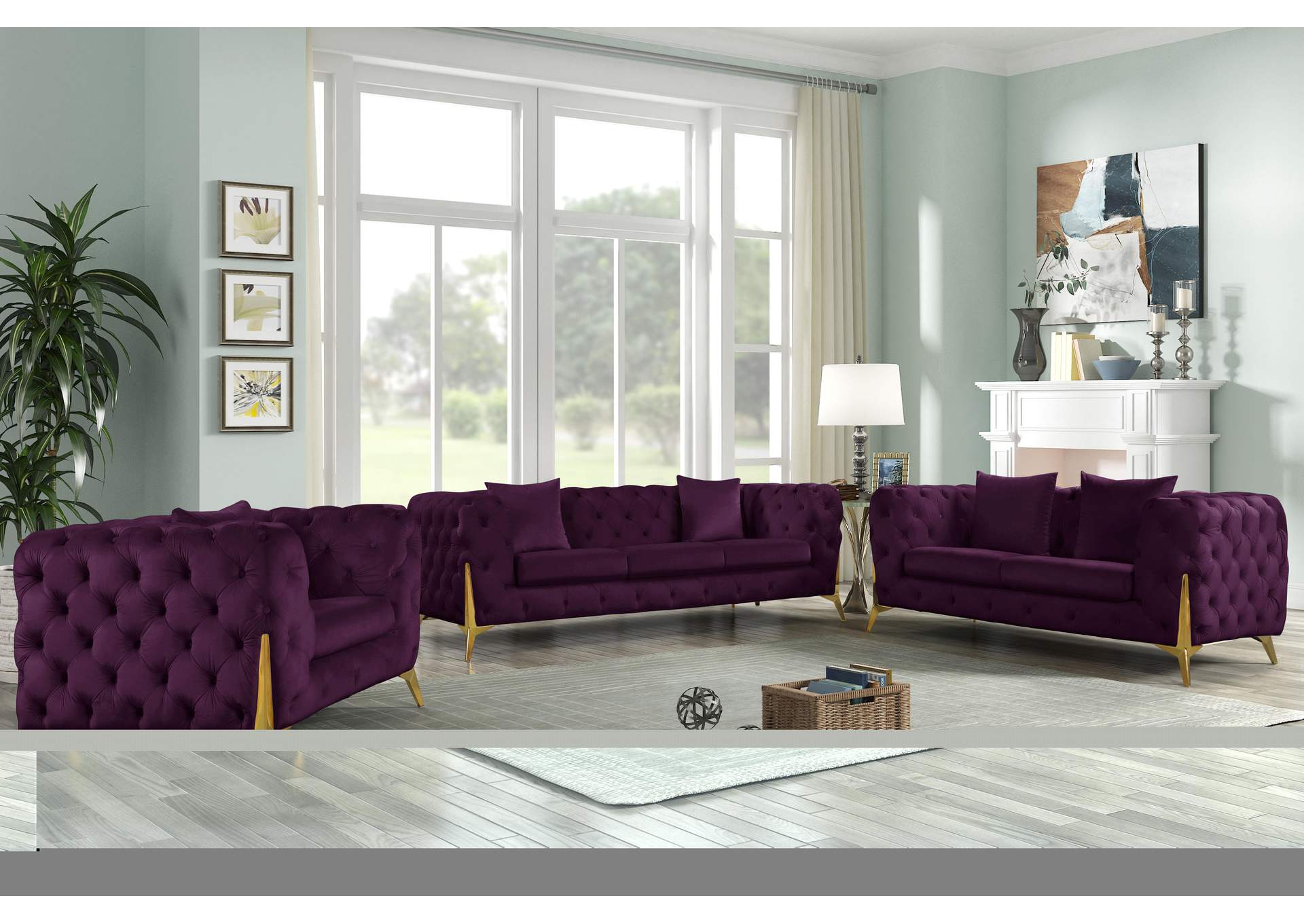 Kingdom Purple Velvet Sofa