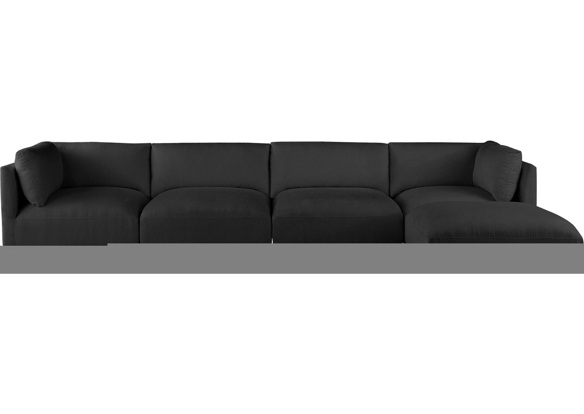 Ease Black Polyester Fabric Modular Sectional