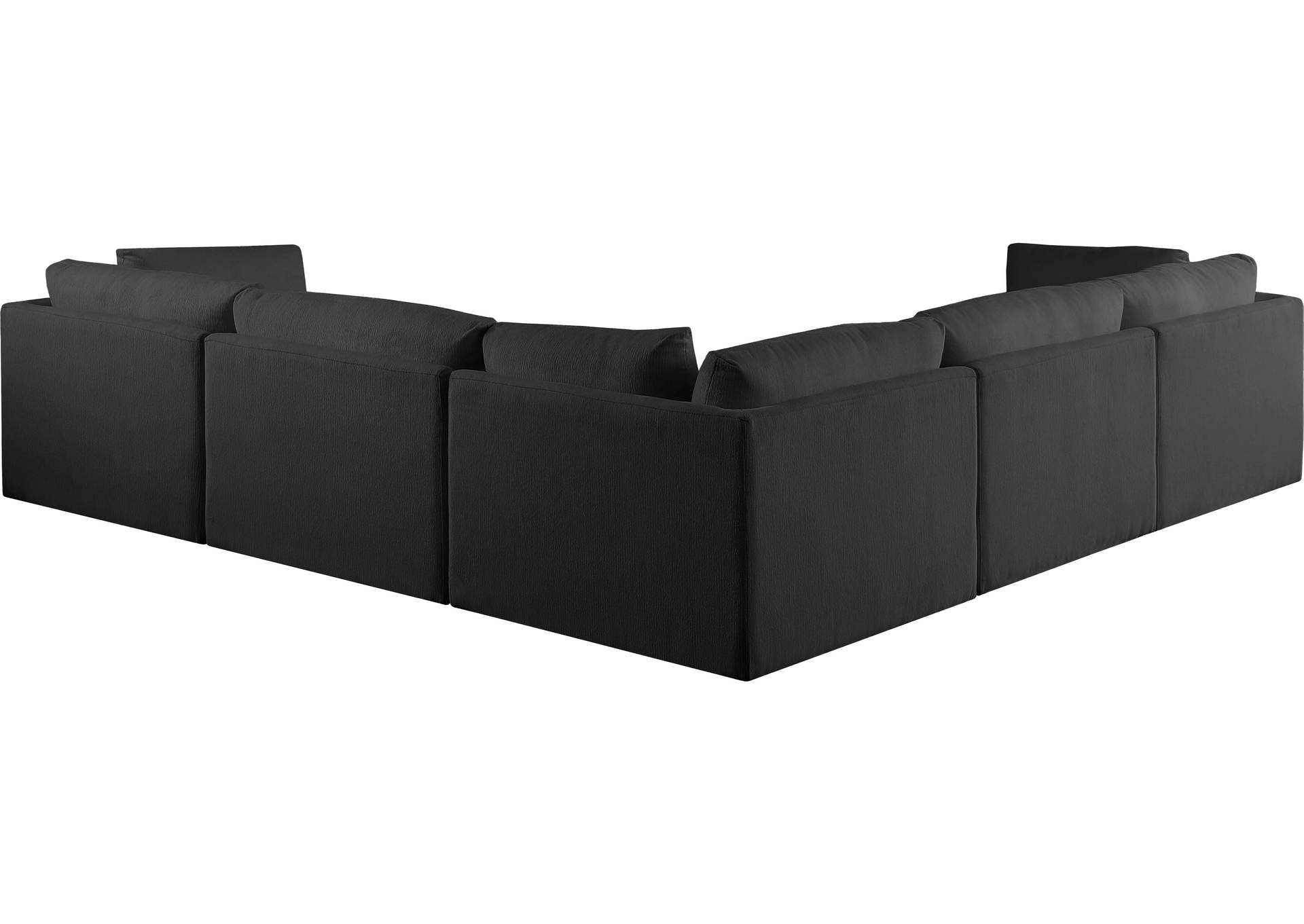 Ease Black Polyester Fabric Modular Sectional