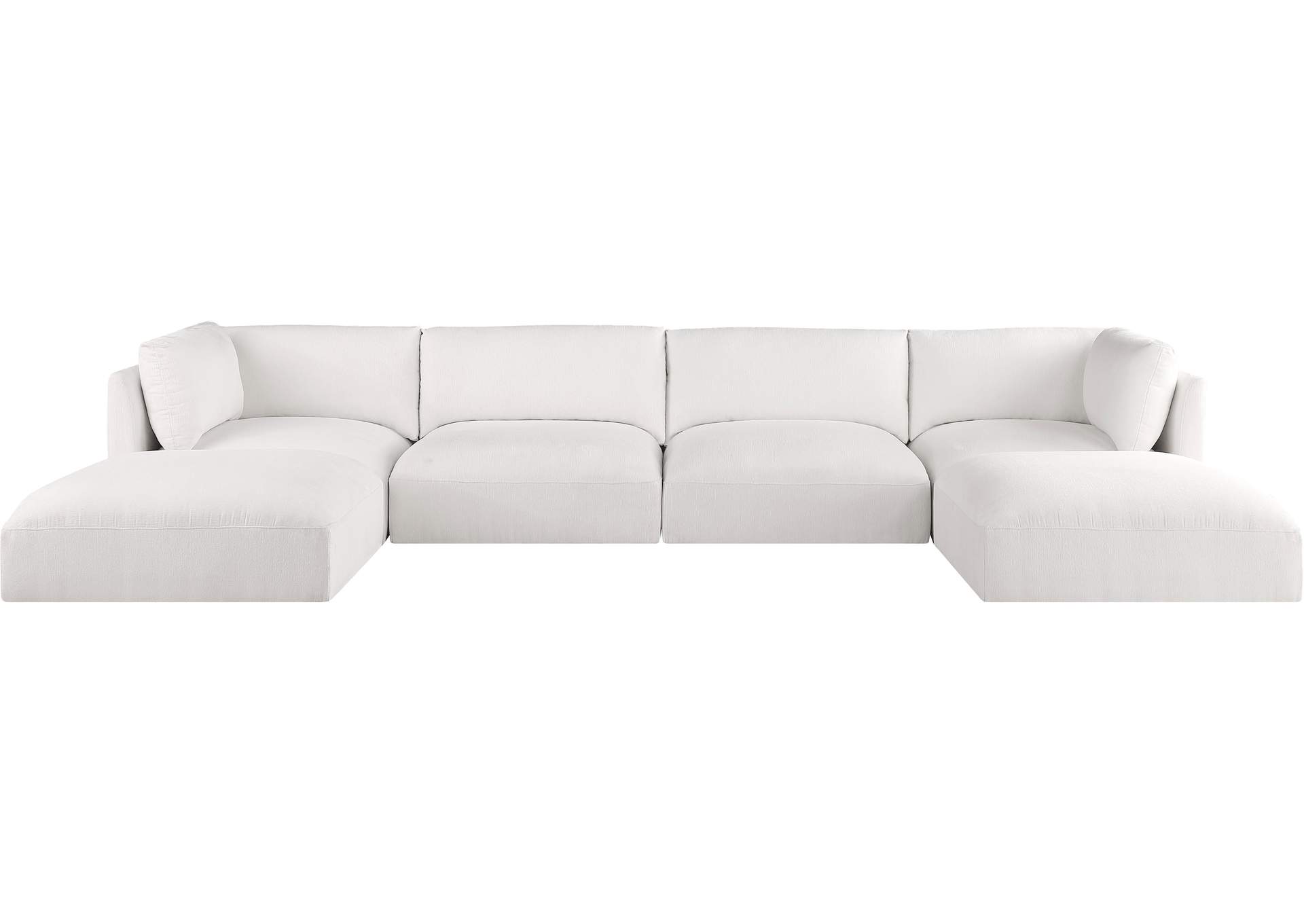 Ease Cream Polyester Fabric Modular Sectional