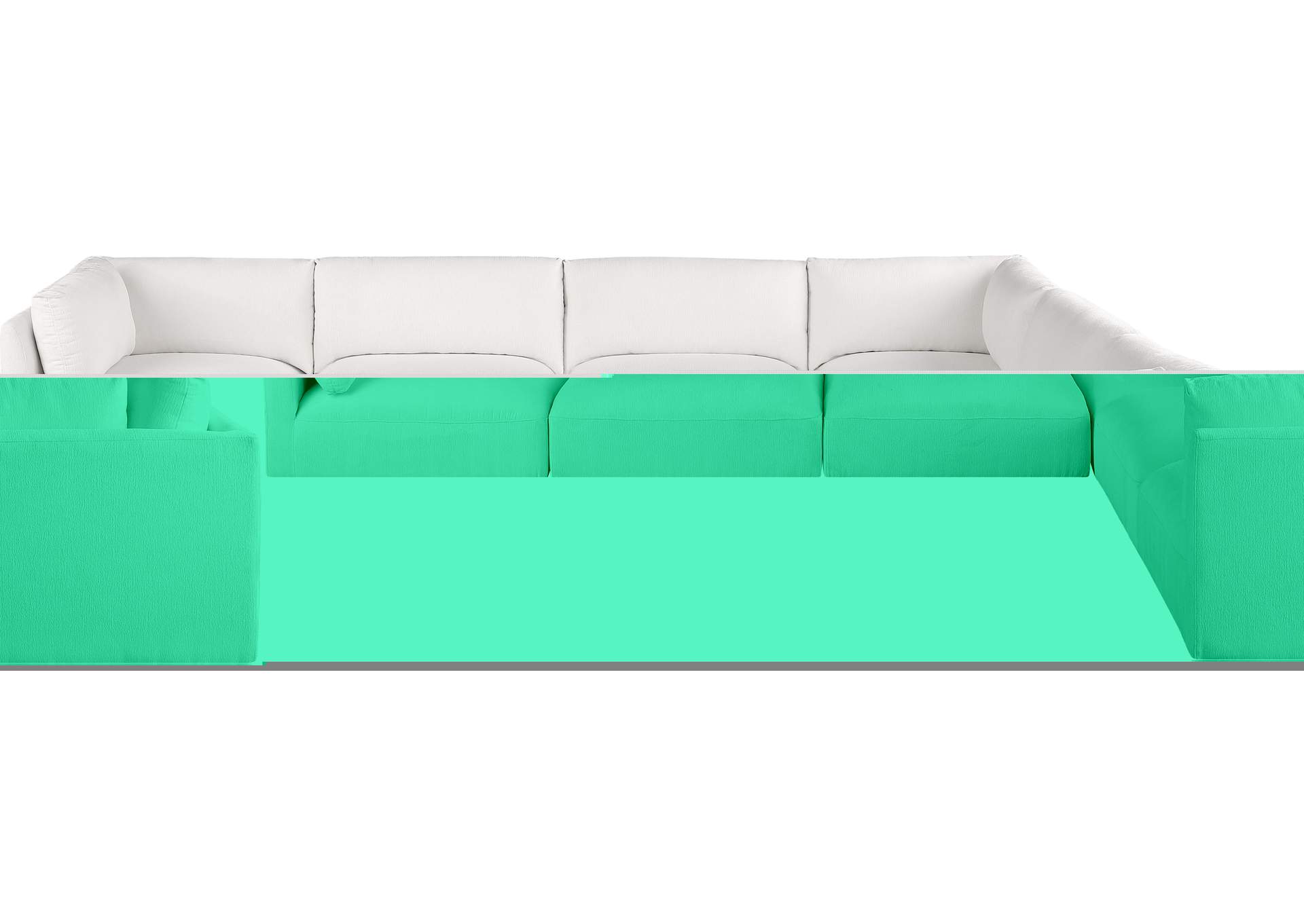 Ease Cream Polyester Fabric Modular Sectional