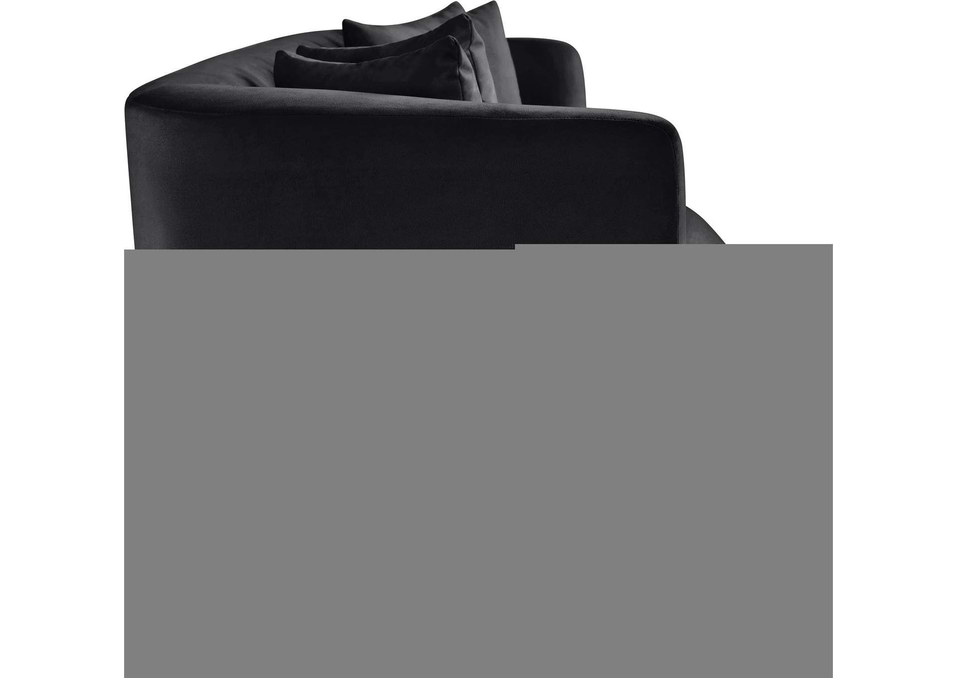 Alder Black Velvet Sofa