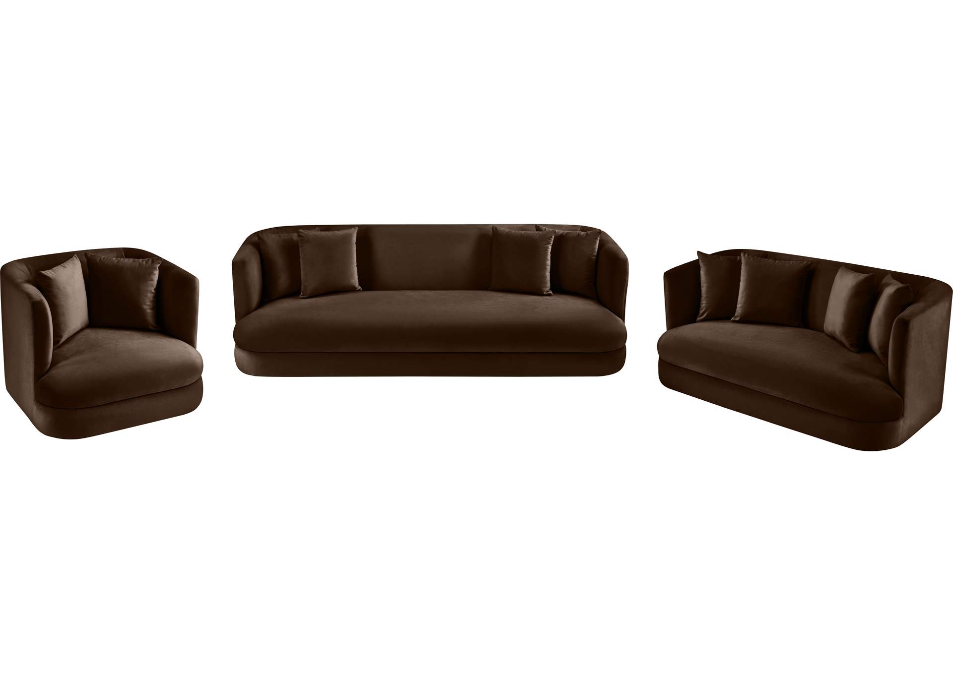Alder Brown Velvet Loveseat