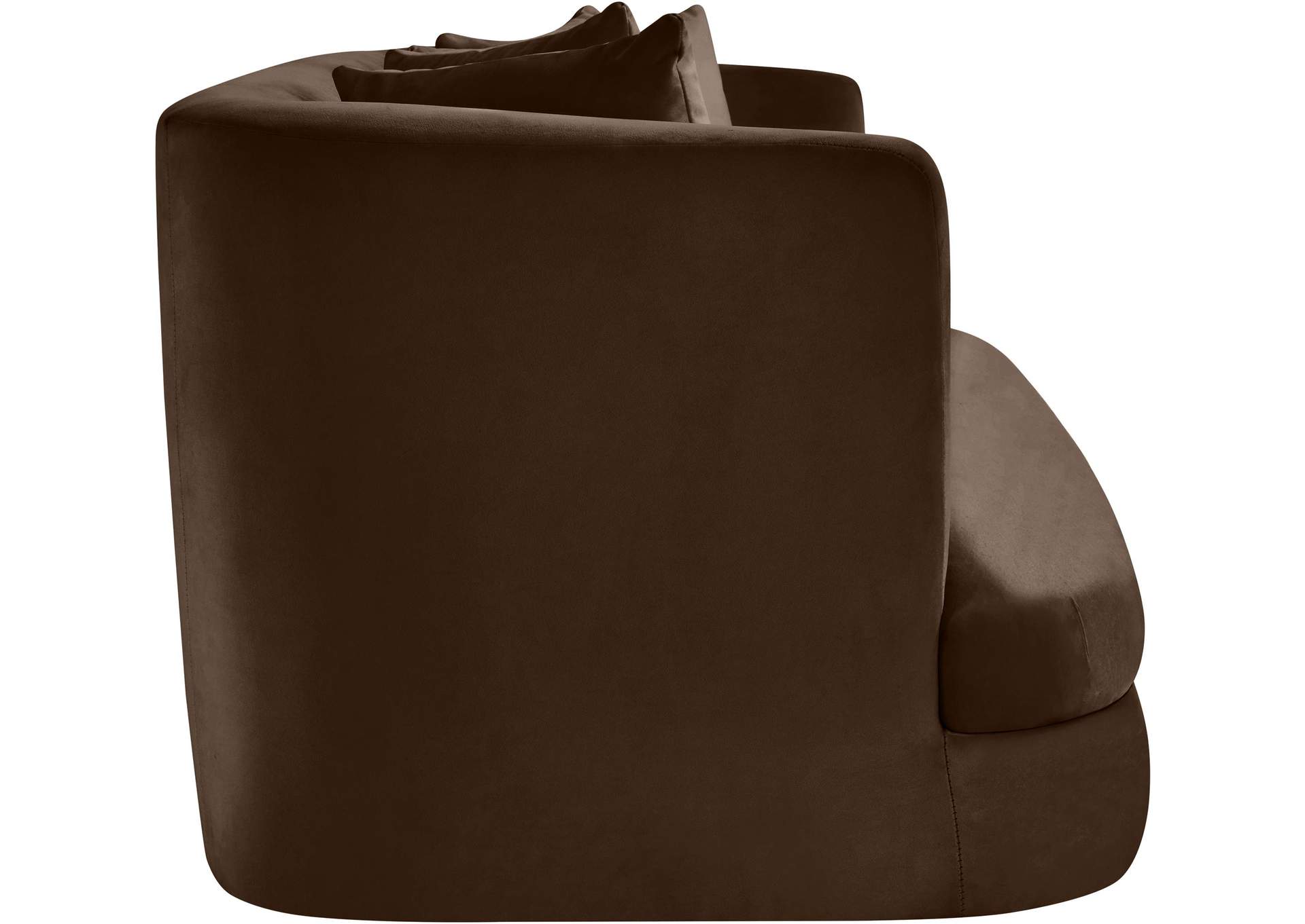 Alder Brown Velvet Loveseat