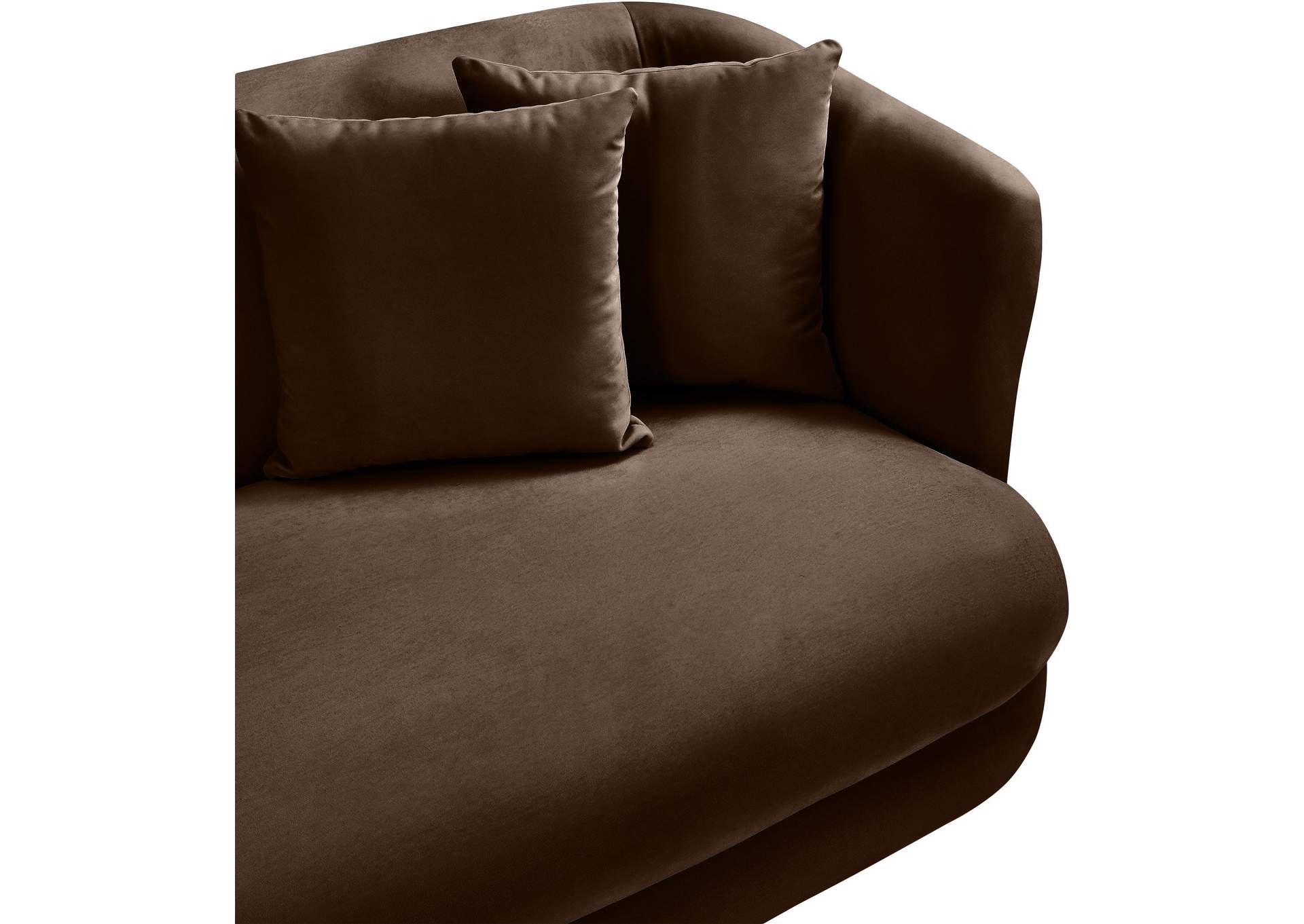 Alder Brown Velvet Loveseat