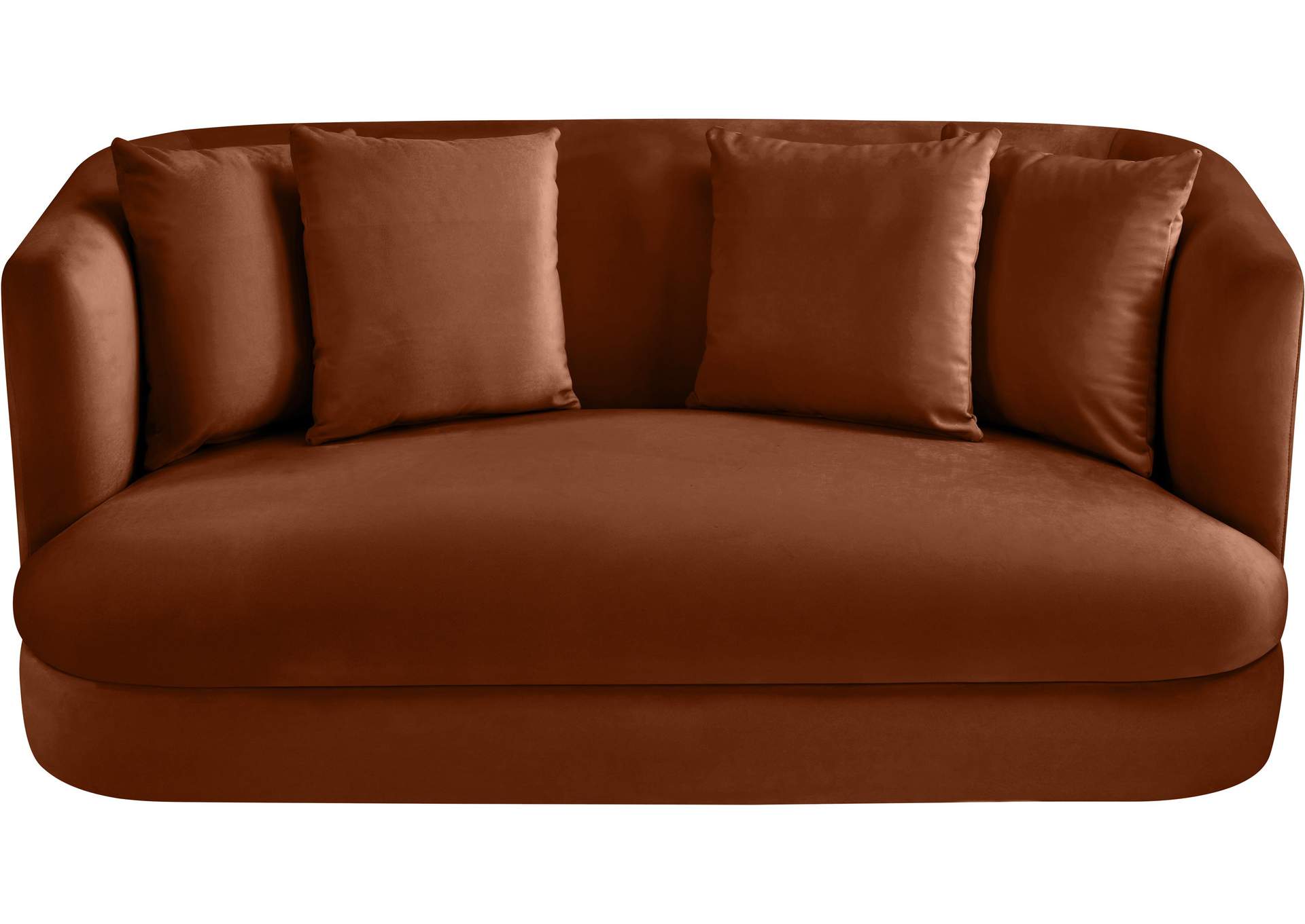 Alder Cognac Velvet Loveseat