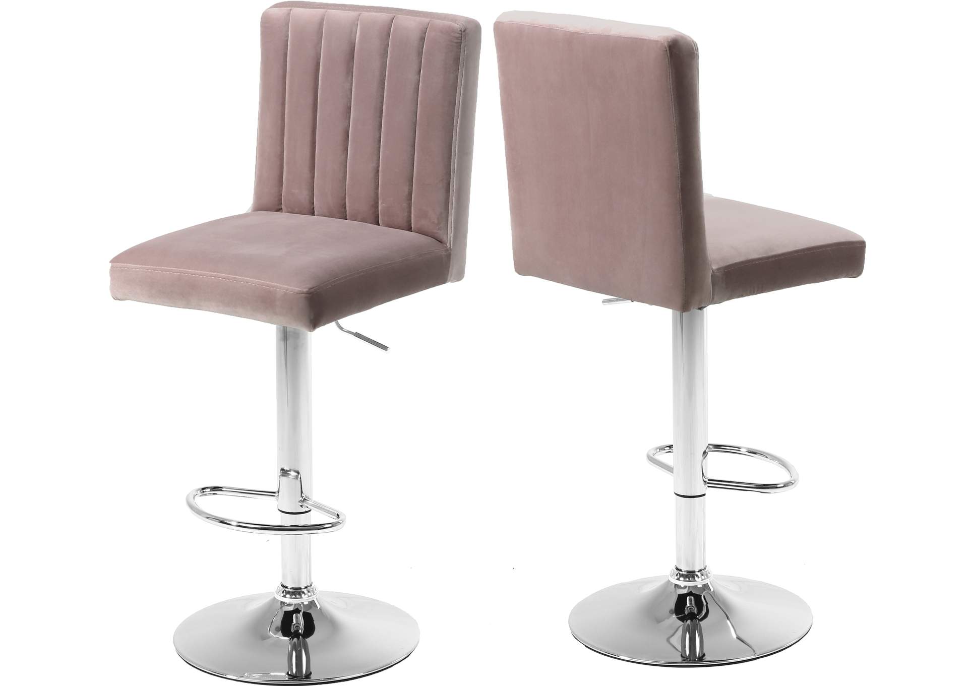 Joel Pink Velvet Adjustable Stool